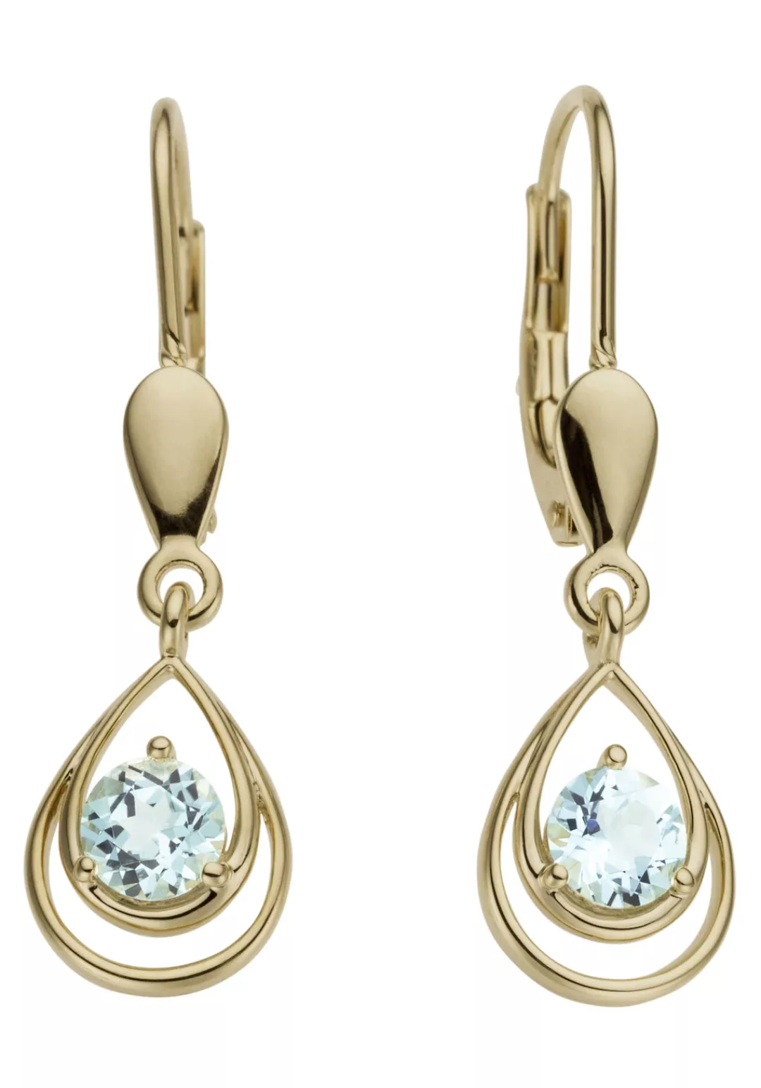 JOBO Paar Ohrhänger "Tropfen", 585 Gold mit Blautopas günstig online kaufen