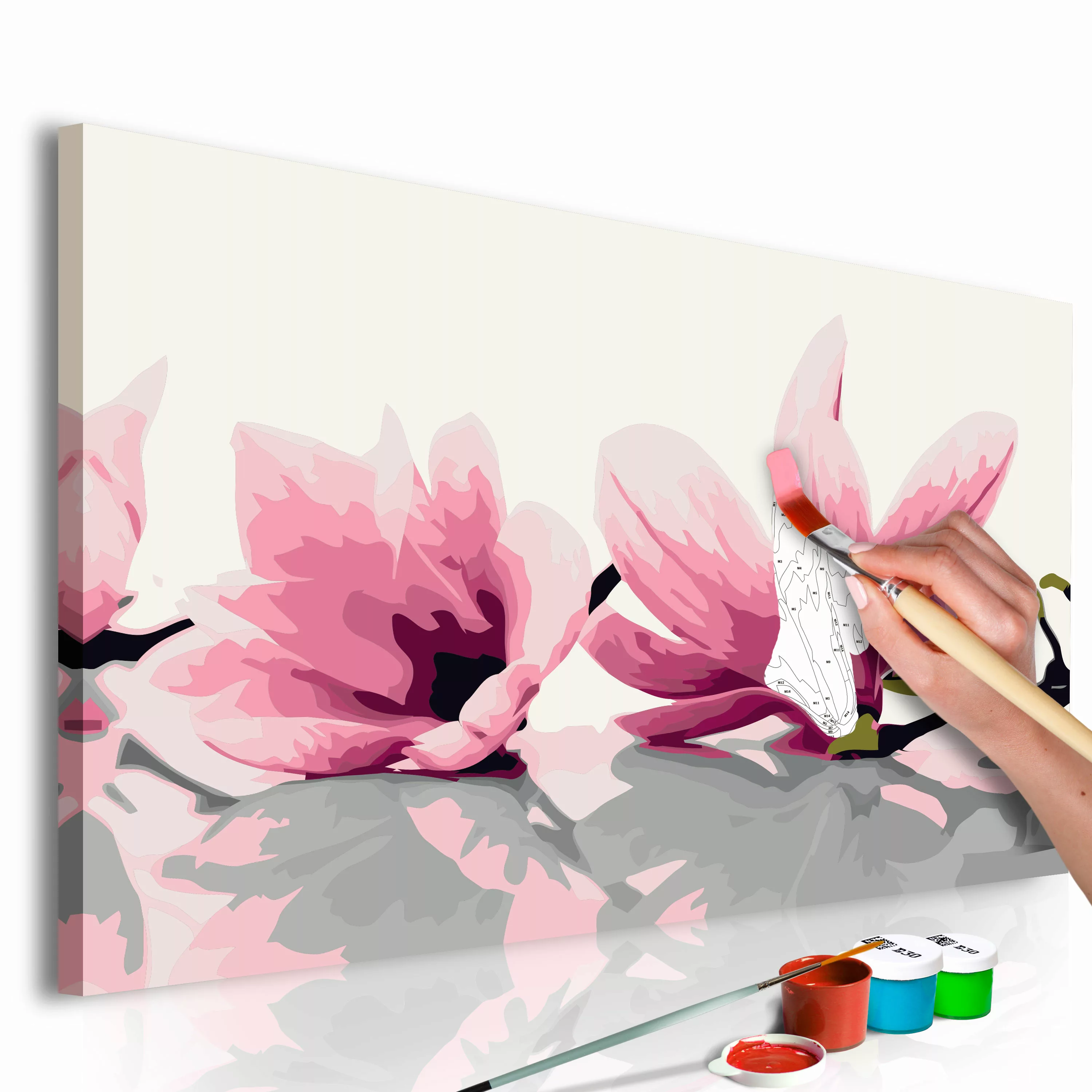 Malen Nach Zahlen - Magnolie (weißer Hintergrund) günstig online kaufen