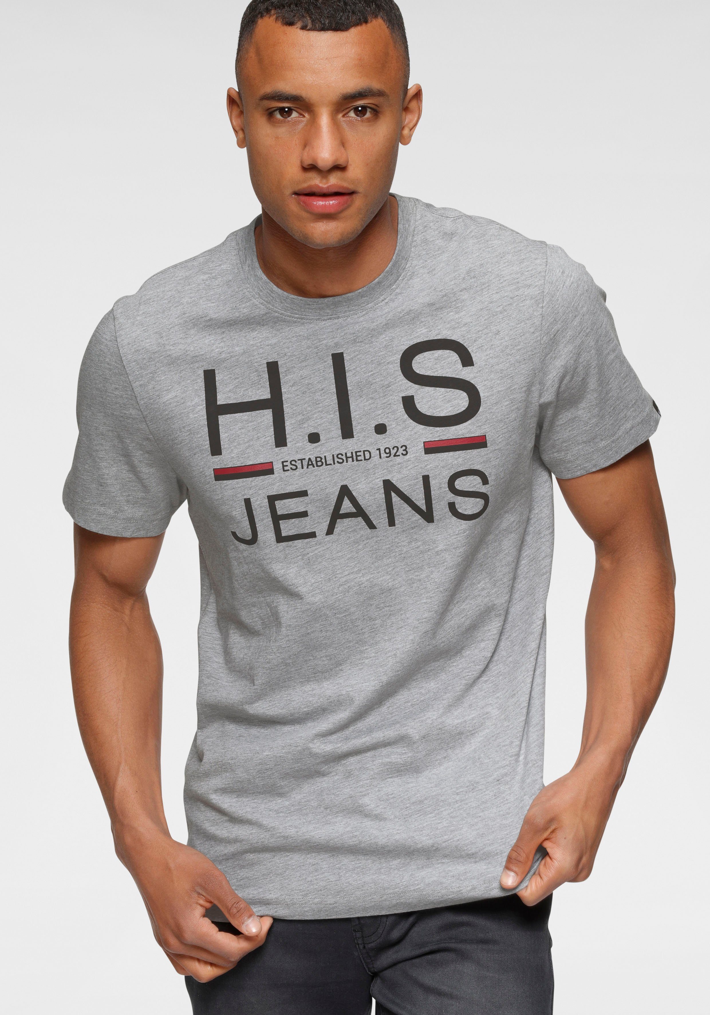 H.I.S Rundhalsshirt, (Packung, 2er-Pack), schmal geschnitten, bedrucktes De günstig online kaufen