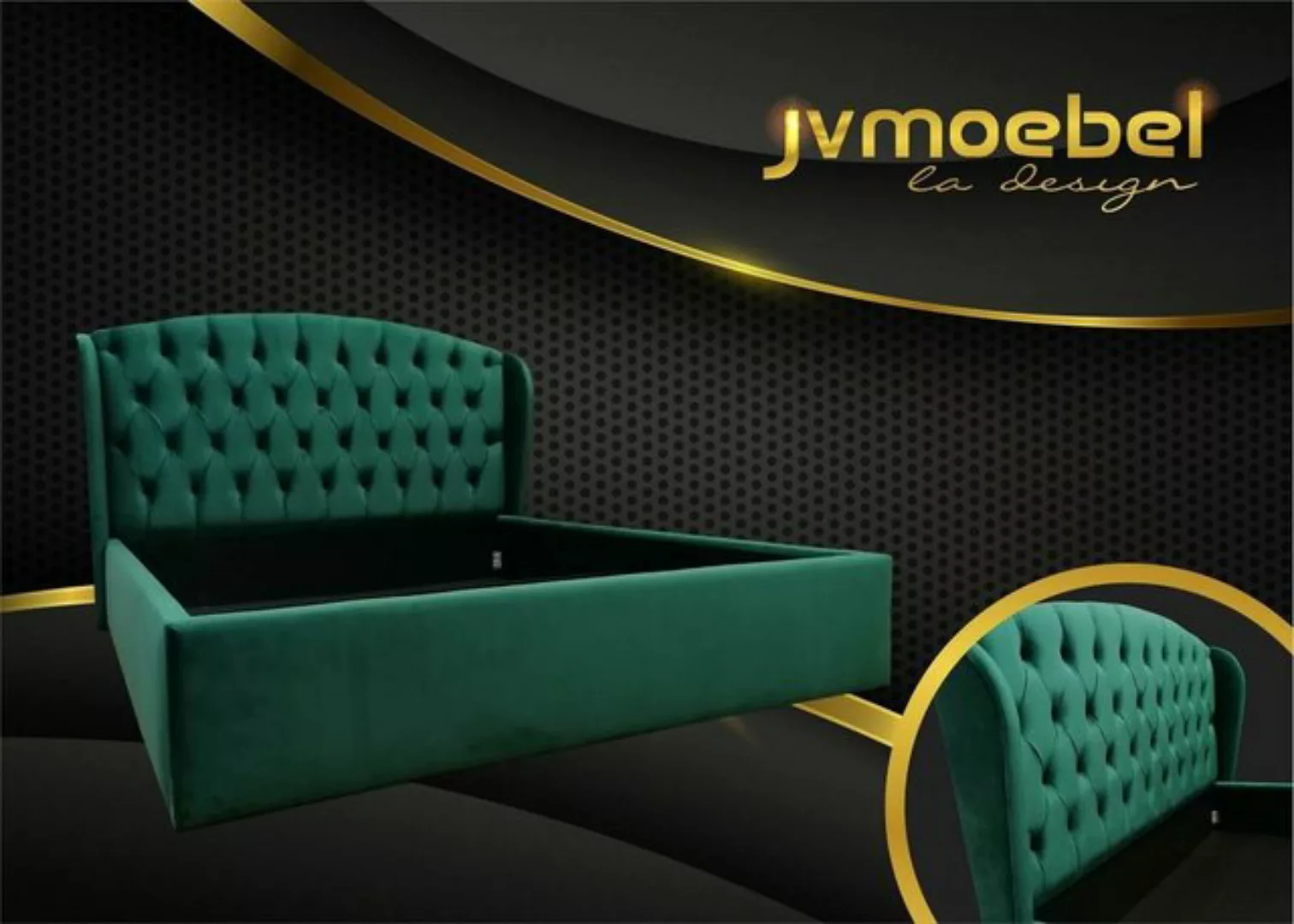 JVmoebel Bett, Design Bett Betten Textil Leder Hotel Luxus Polster Ehe Dopp günstig online kaufen