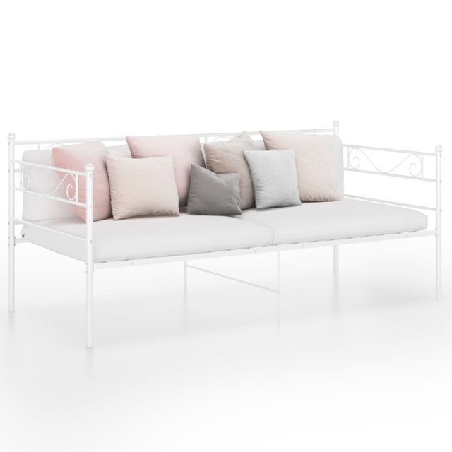 furnicato Bett Schlafsofa Bettgestell Weiß Metall 90x200 cm günstig online kaufen