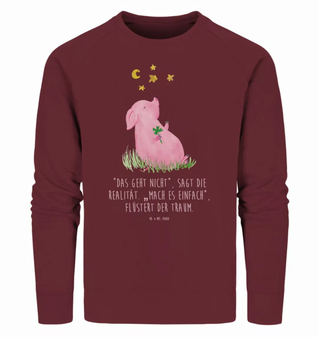 Mr. & Mrs. Panda Longpullover Größe L Schwein Glück - Burgundy - Geschenk, günstig online kaufen