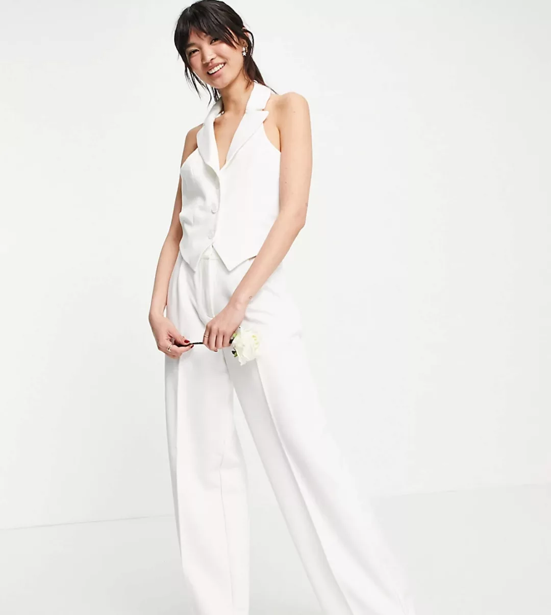Y.A.S – Exclusive – Bridal – Elegante Weste in Weiß, Kombiteil günstig online kaufen
