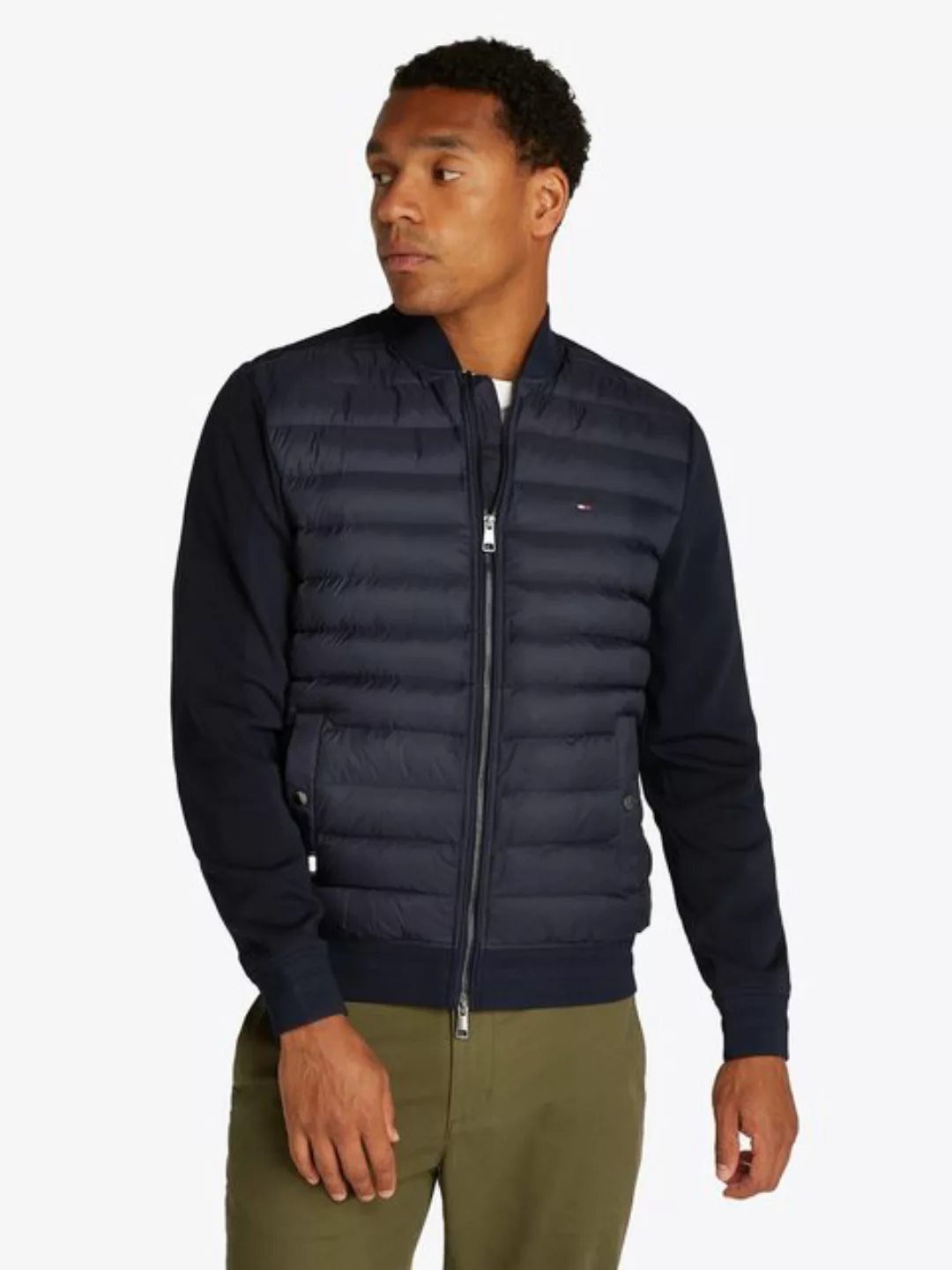 Tommy Hilfiger Sweatjacke MIX MEDIA BOMBER mit gesteppten Einsatz günstig online kaufen