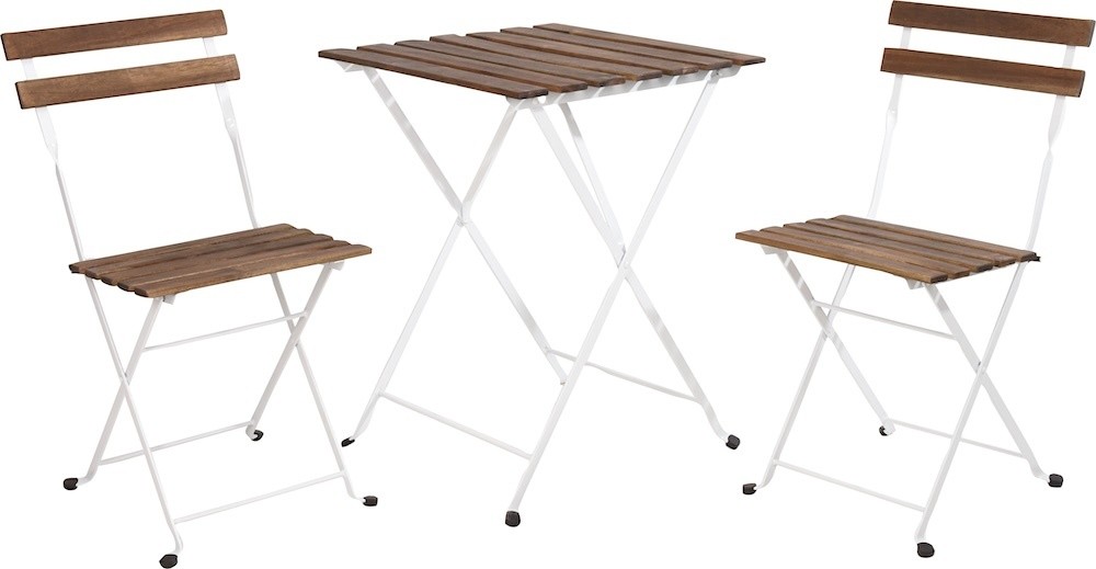 Bistro Set 3-teilig Bistrotisch 2 klappbare Stühle Balkonset Gartentisch We günstig online kaufen