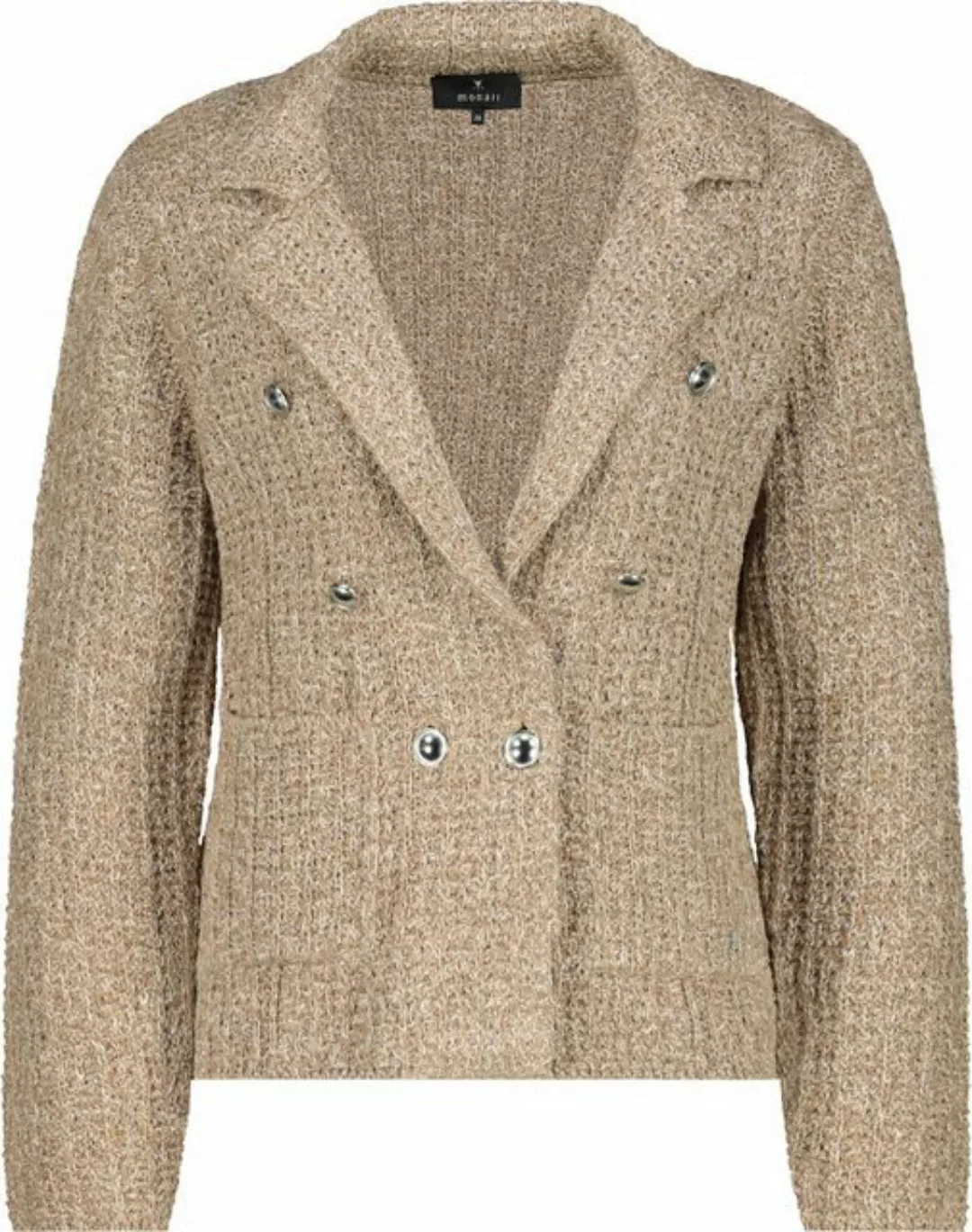 Monari Strickjacke Jacke Strickblazer Tweed Aus glitzerndem Lurex und mit a günstig online kaufen