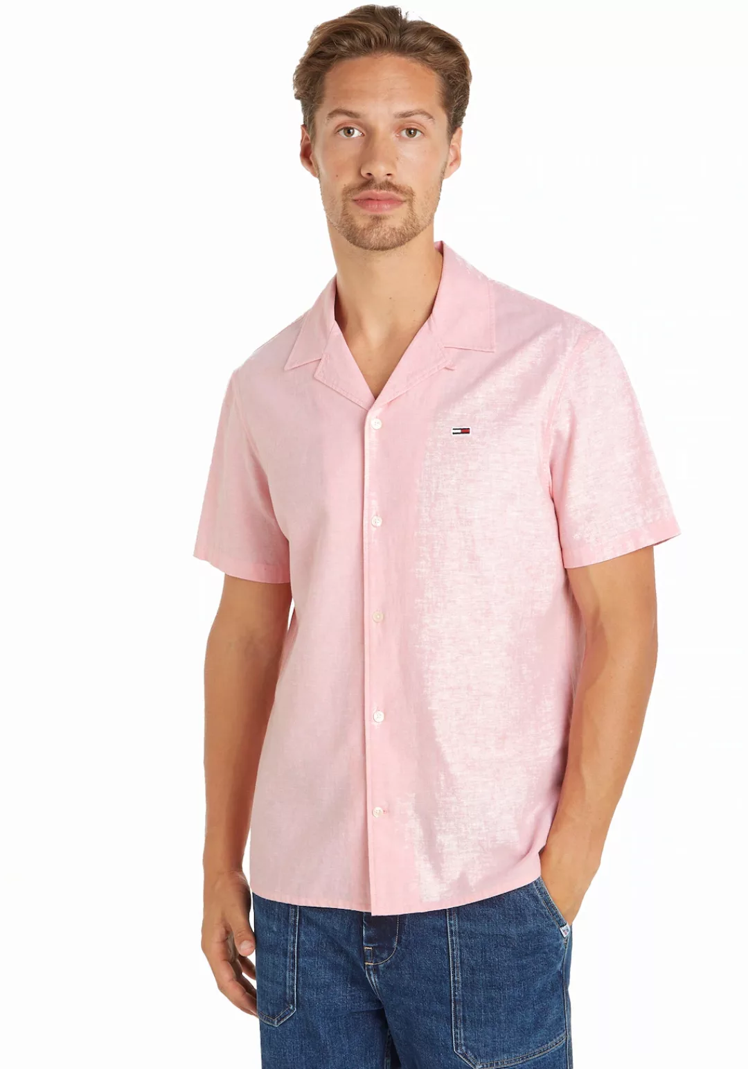 Tommy Jeans Plus Kurzarmhemd TJM LINEN BLEND CAMP SHIRT EXT Große Größen günstig online kaufen