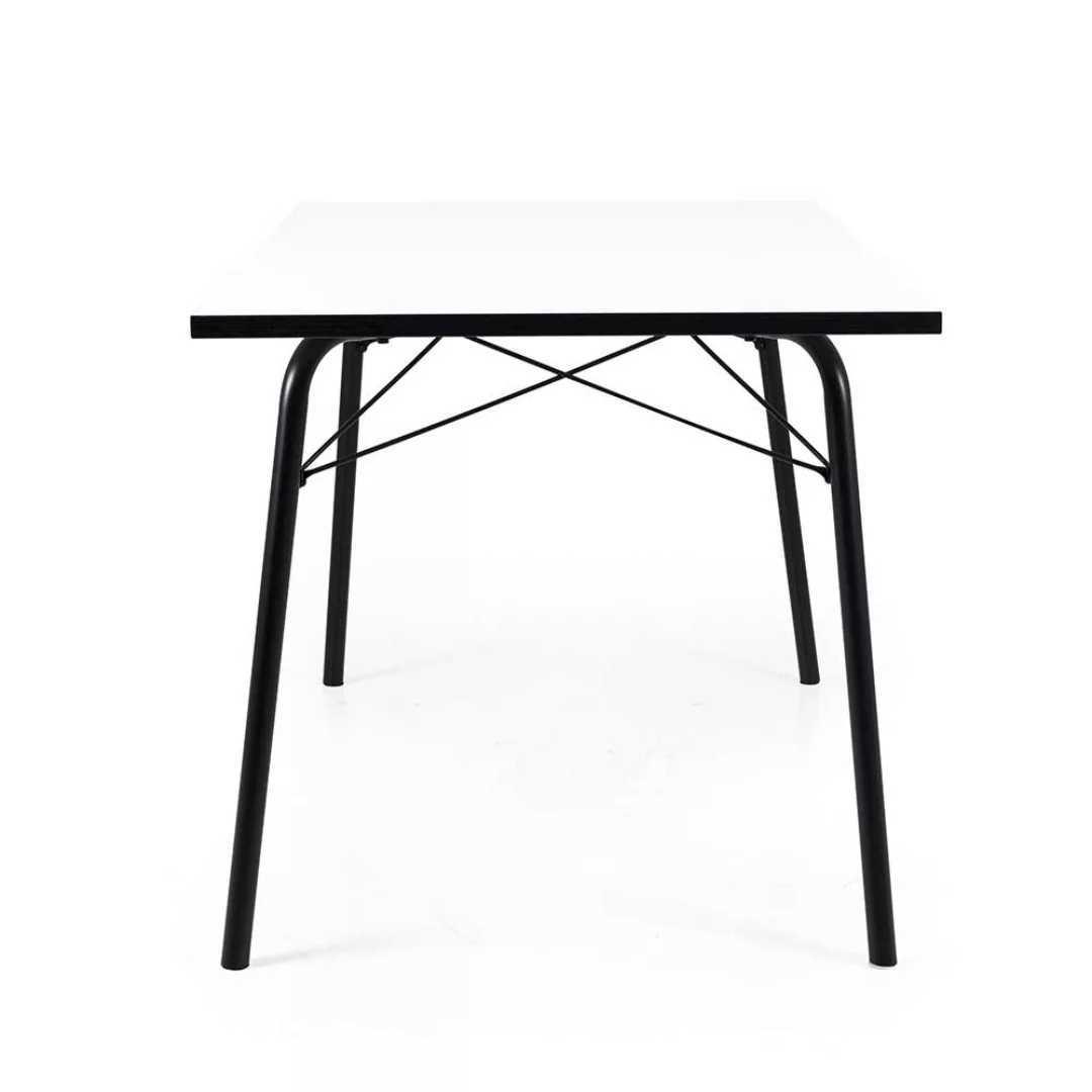Esszimmertisch in Weiß und Schwarz 140 cm breit günstig online kaufen