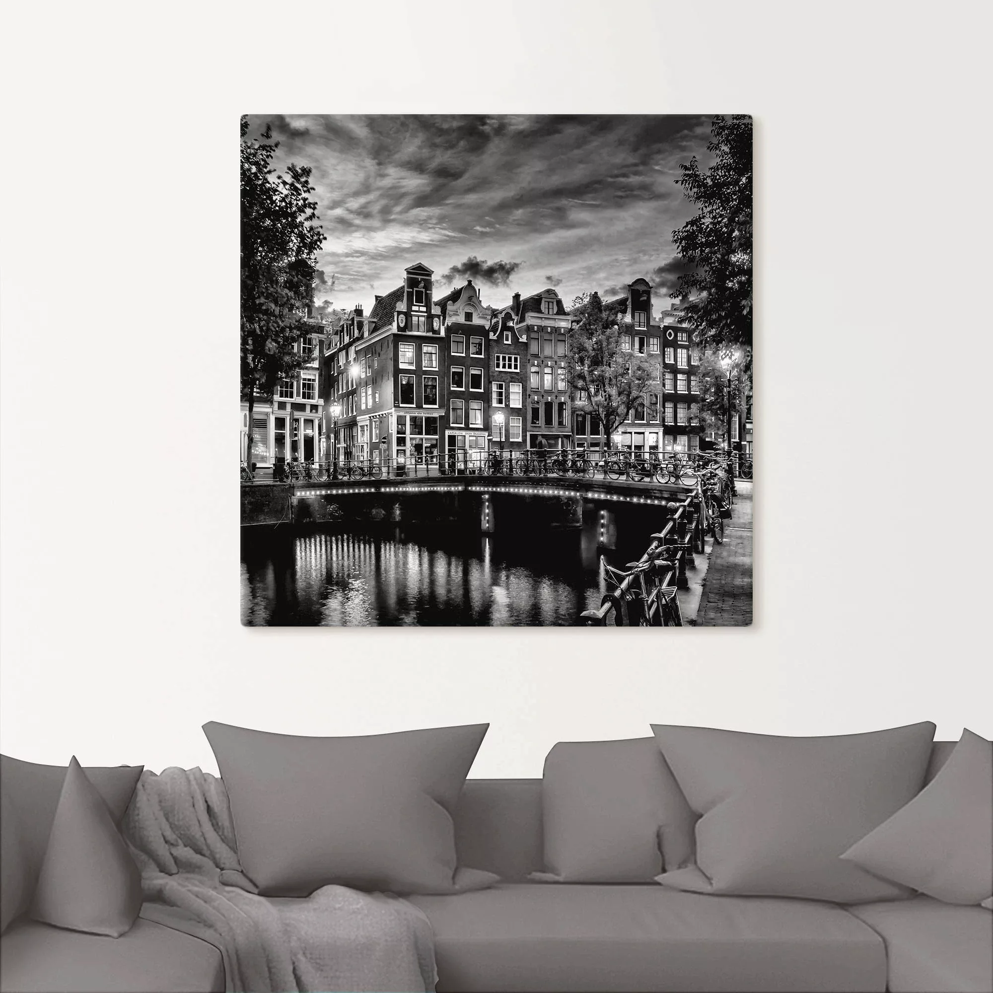 Artland Wandbild »Amsterdam Abendidylle«, Amsterdam, (1 St.), als Leinwandb günstig online kaufen