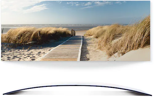 Artland Wandbild "Nordseestrand auf Langeoog - Steg", Strand, (1 St.), 3D O günstig online kaufen