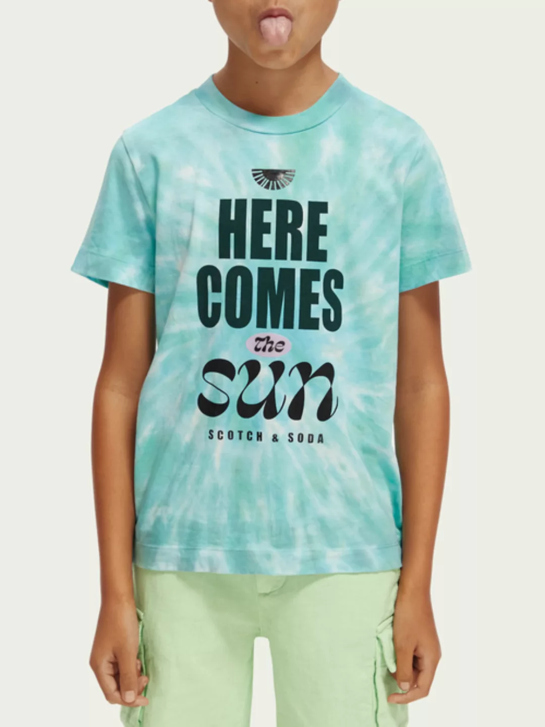 Scotch & Soda T-Shirt im Relaxed Fit mit „Tie-Dye“-Effekt und Print günstig online kaufen