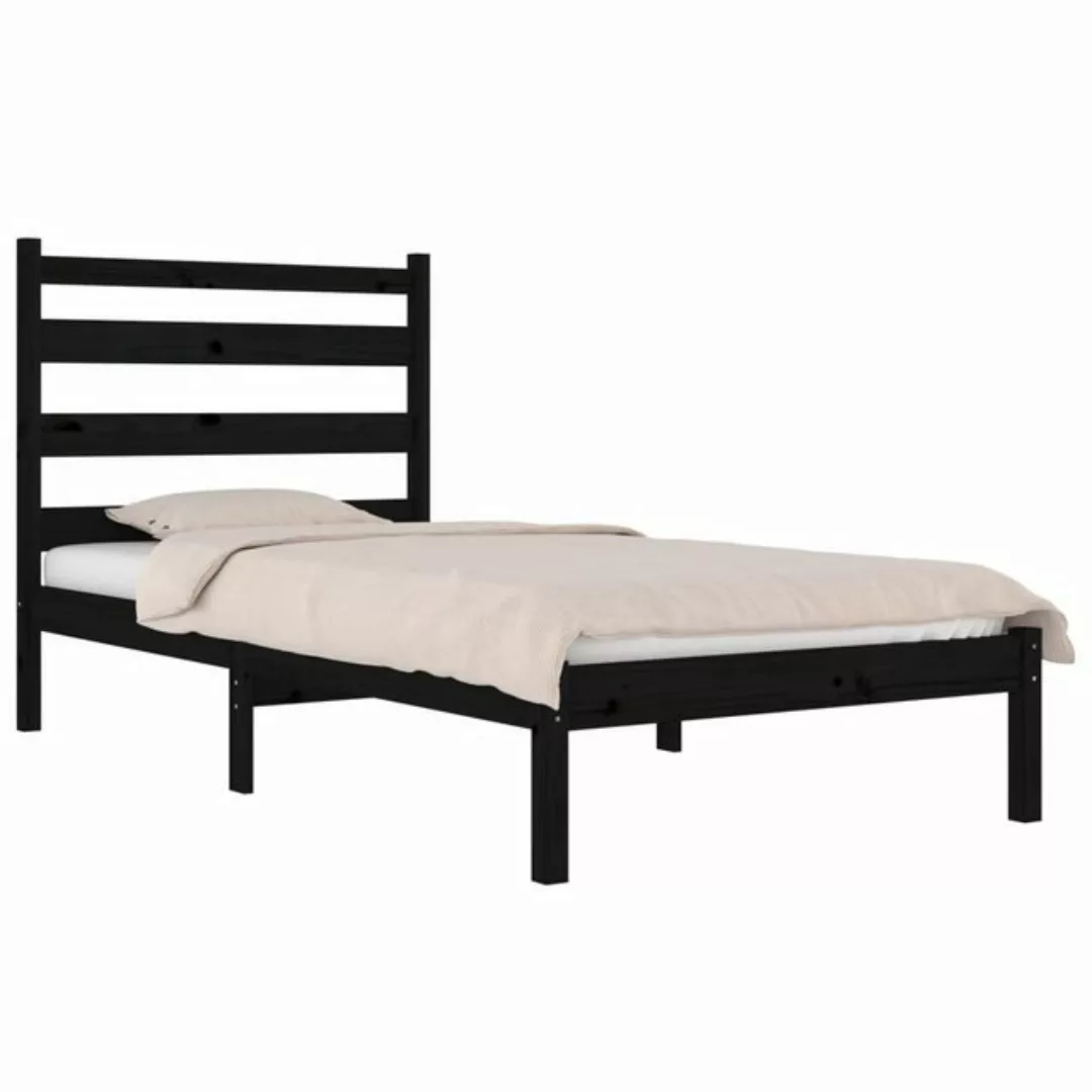 vidaXL Bett Massivholzbett Schwarz Kiefer 75x190 cm günstig online kaufen