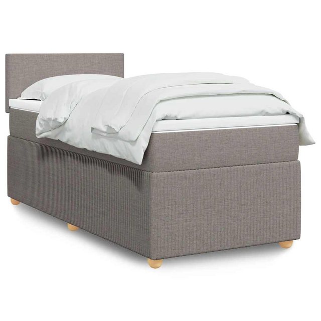 vidaXL Boxspringbett, Boxspringbett mit Matratze Taupe 90x200 cm Stoff günstig online kaufen