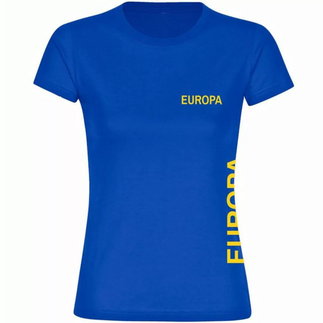 multifanshop T-Shirt Damen Europa - Brust & Seite - Frauen günstig online kaufen