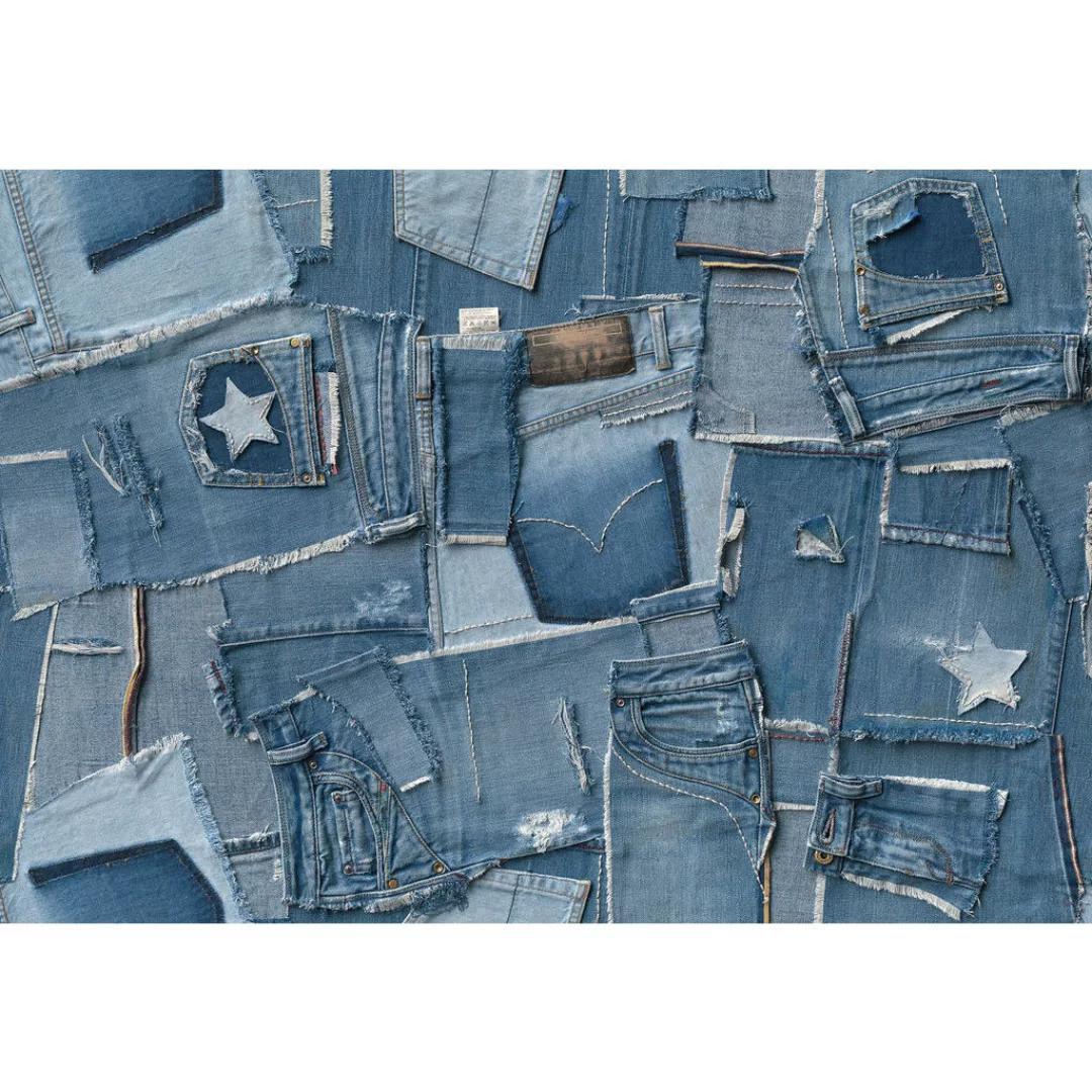 Komar Fototapete »Jeans - Größe 368 x 254 cm«, bedruckt, Wohnzimmer, Schlaf günstig online kaufen