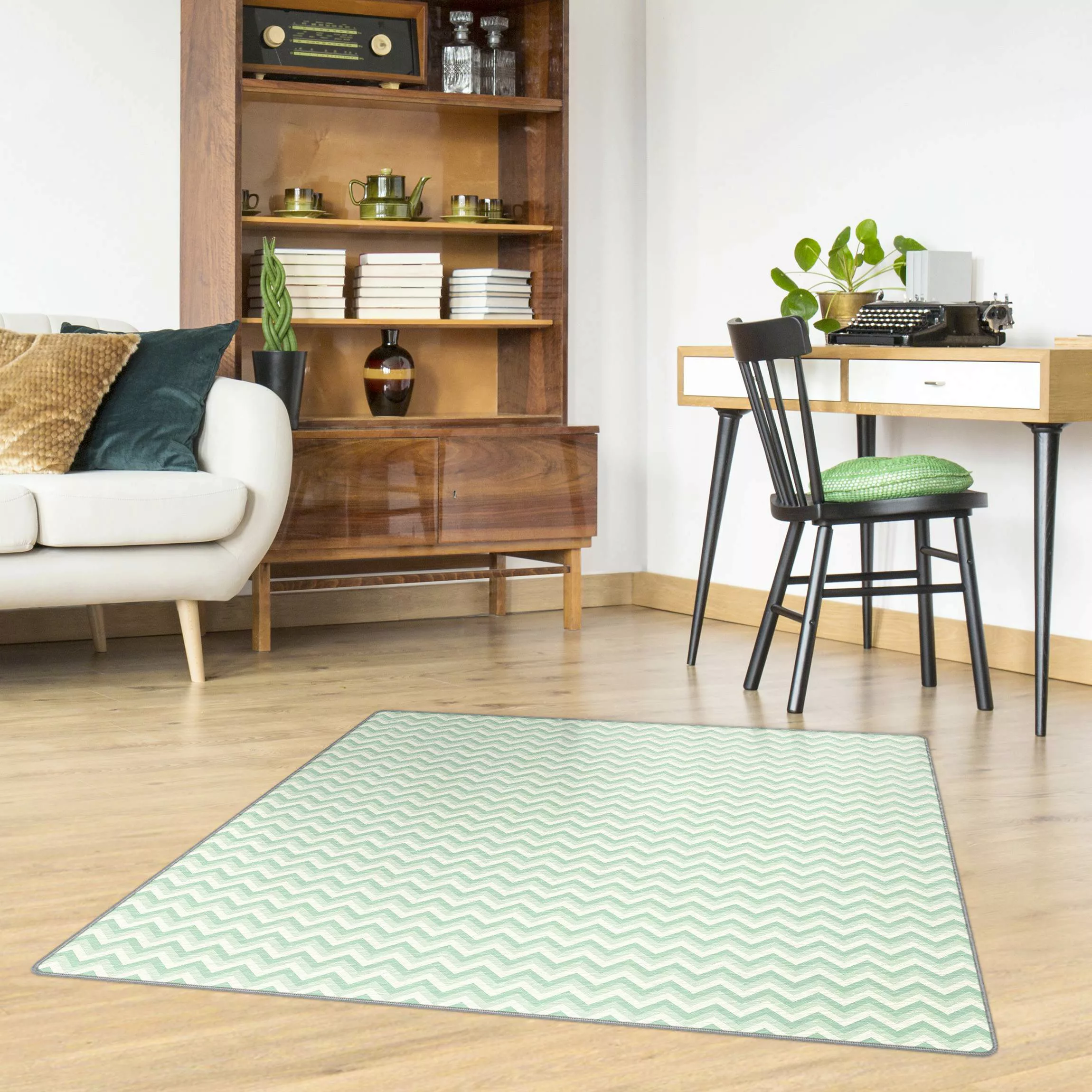 Teppich No.YK38 ZickZack Muster Grün günstig online kaufen