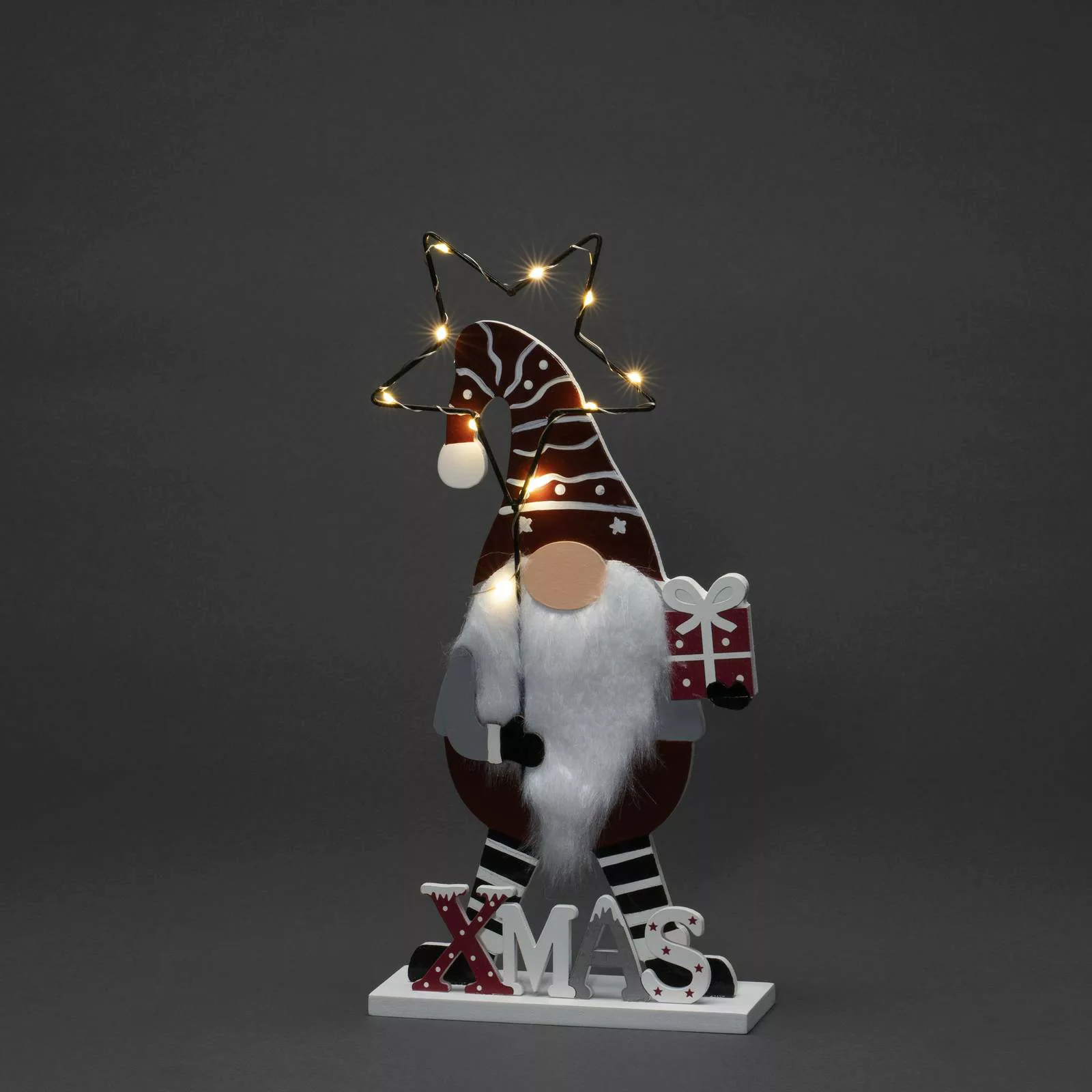 LED-Dekoleuchte Santa mit Stern, batteriebetrieben günstig online kaufen