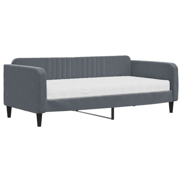 vidaXL Bett Tagesbett mit Matratze Dunkelgrau 90x190 cm Samt günstig online kaufen