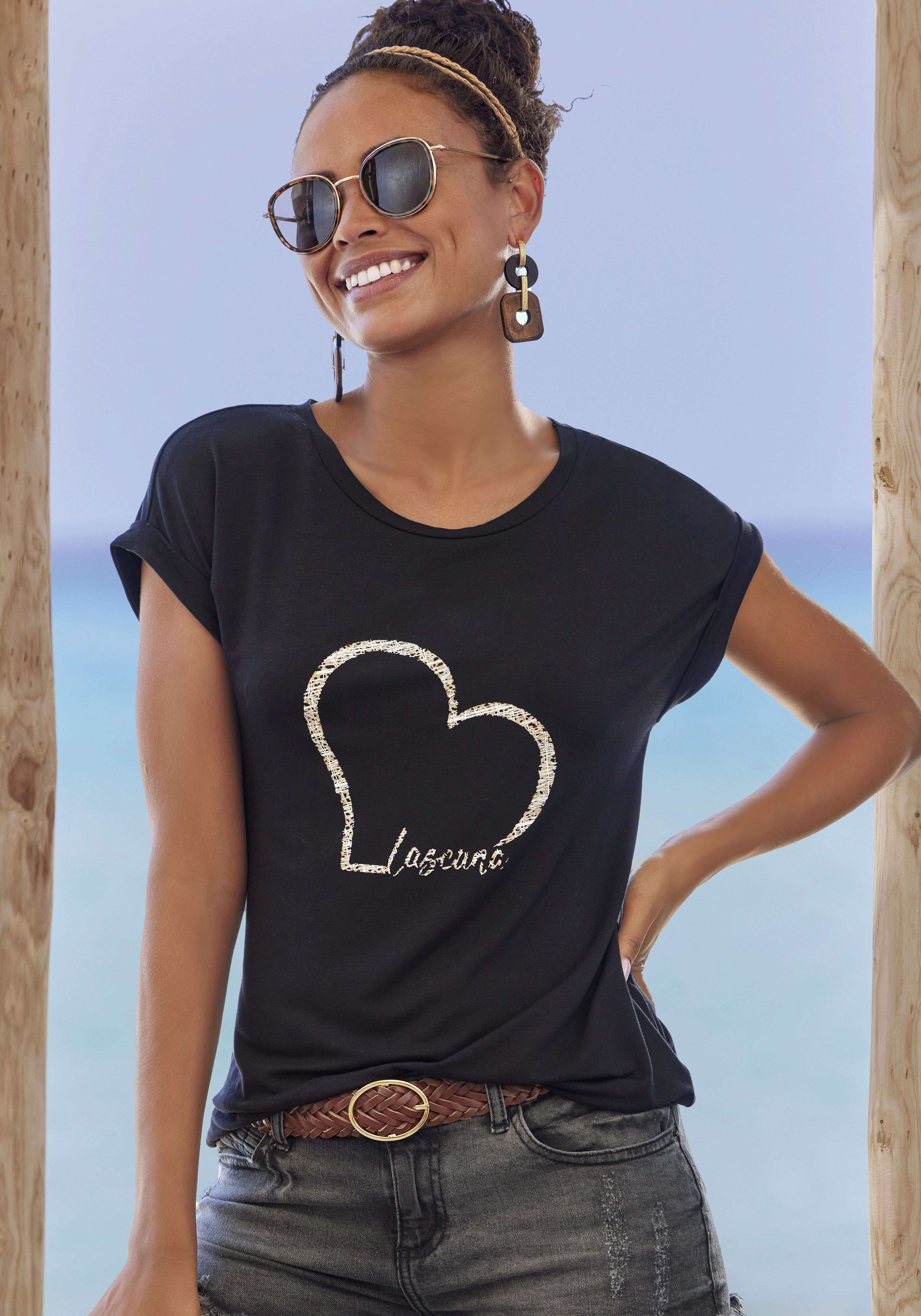 LASCANA T-Shirt, (1 tlg.) günstig online kaufen
