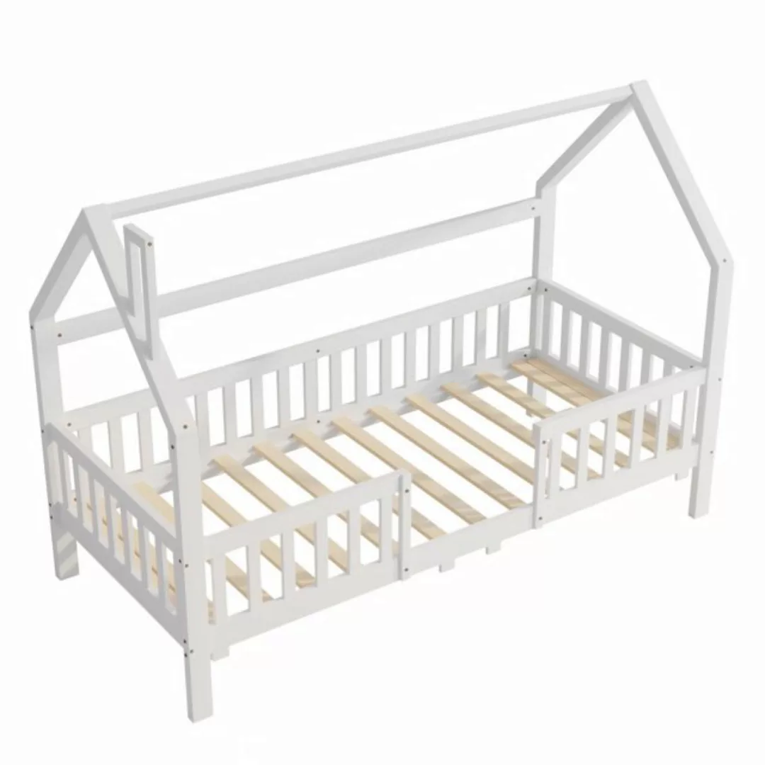 KoDise Kinderbett 90 x 200 Hausbett mit Dach und Zaun, Robuste Lattenroste, günstig online kaufen