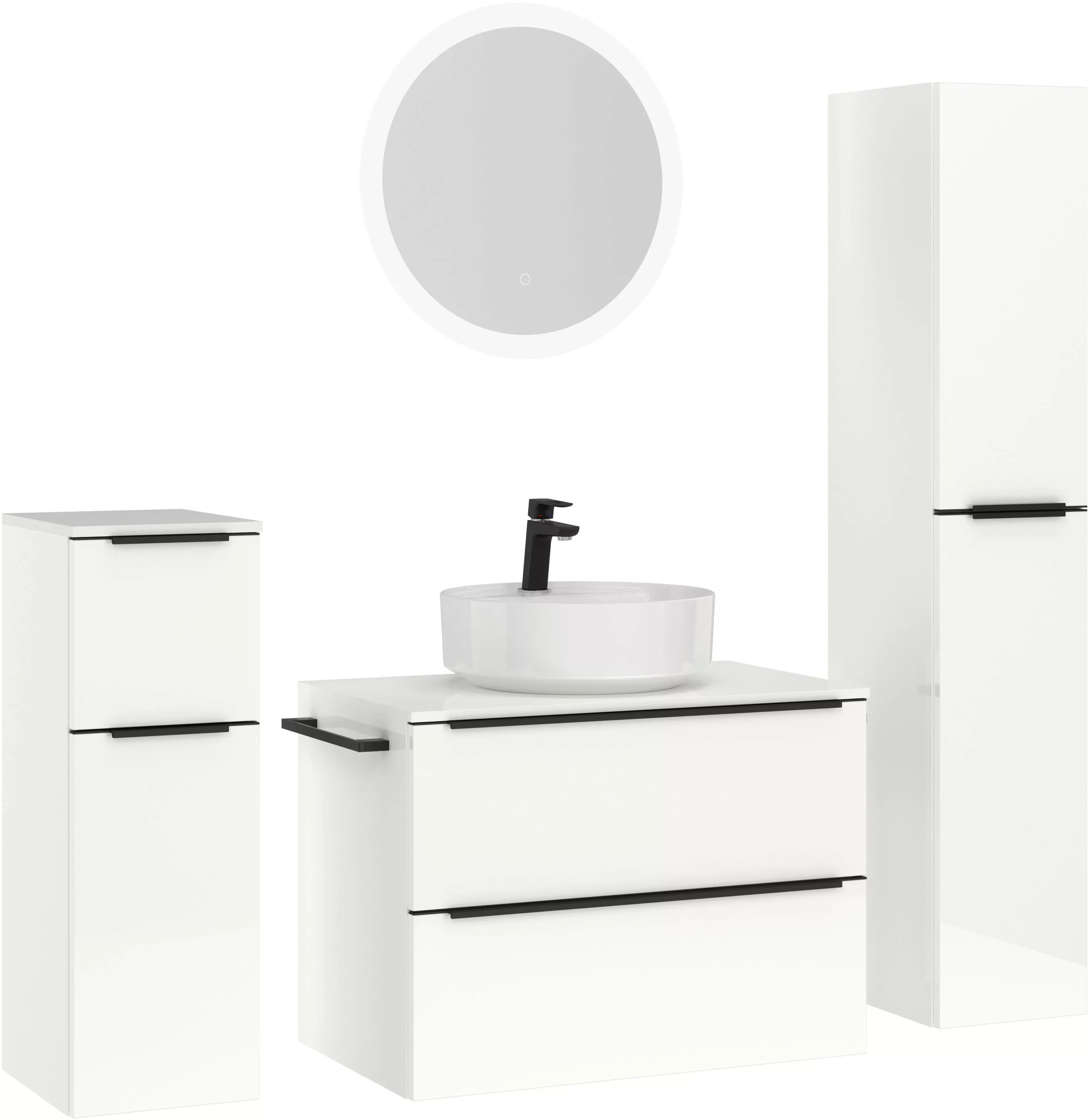 nobilia® Badmöbel-Set »Alvene«, (4 St., vormontiert, mit Soft-Close), Hochg günstig online kaufen