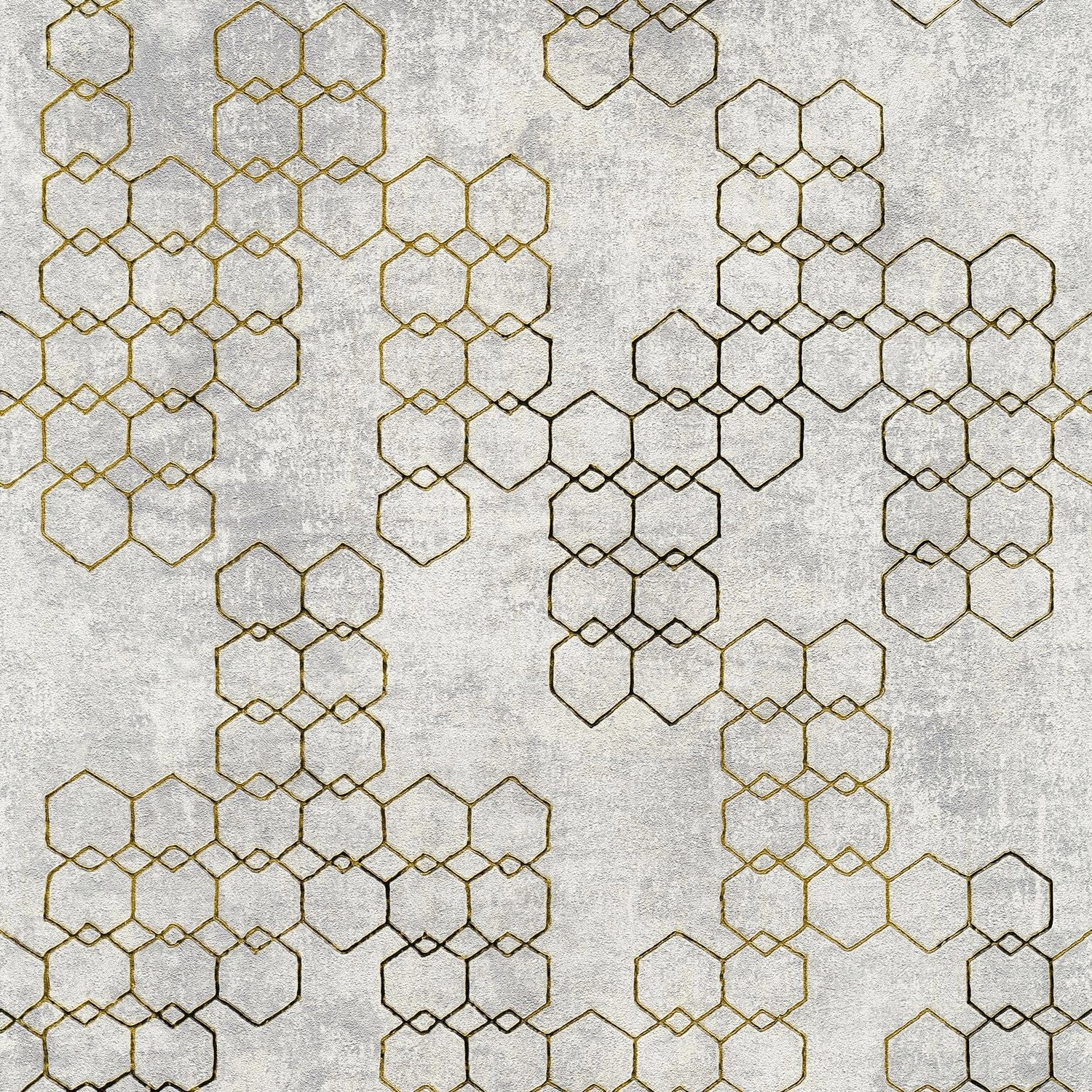PROFHOME 374244-GU Grafik Tapete Used Look dezent schimmernd Grau Gold 0,53 günstig online kaufen