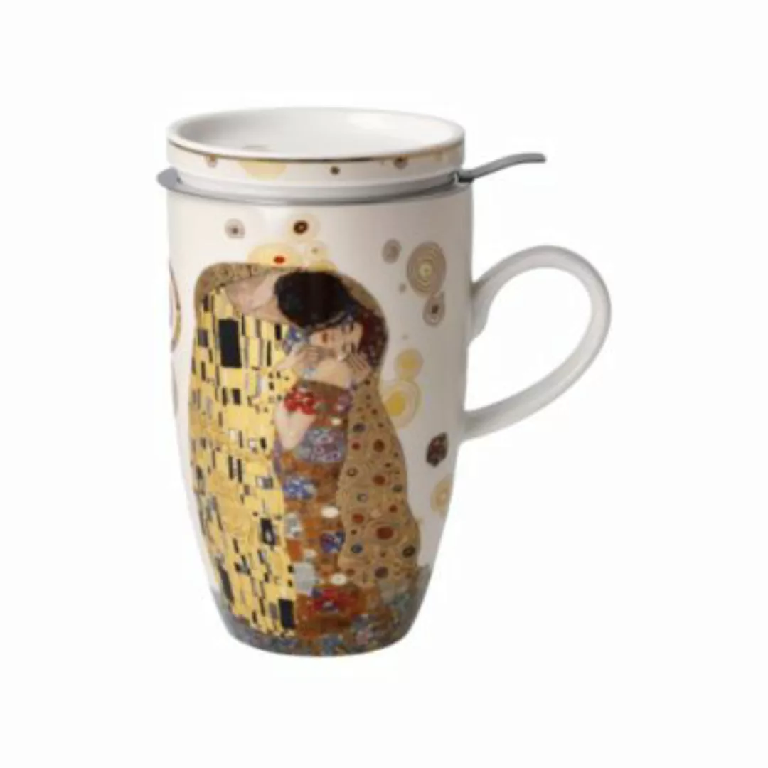 Goebel Teetasse mit Deckel und Sieb Gustav Klimt - Der Kuss bunt günstig online kaufen