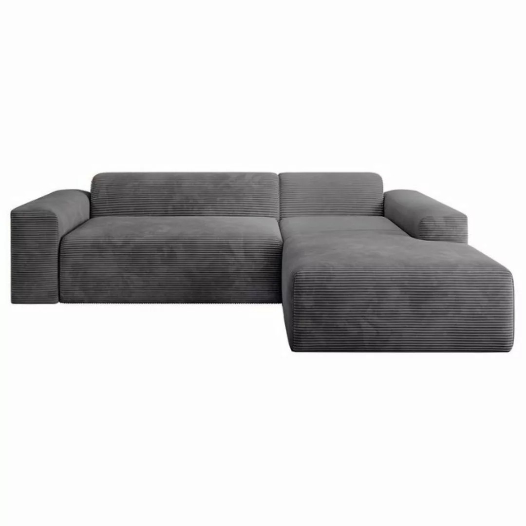 Juskys Ecksofa Vals, modern, L-Form, Stoff, bequem, samtig wie Cord, breite günstig online kaufen