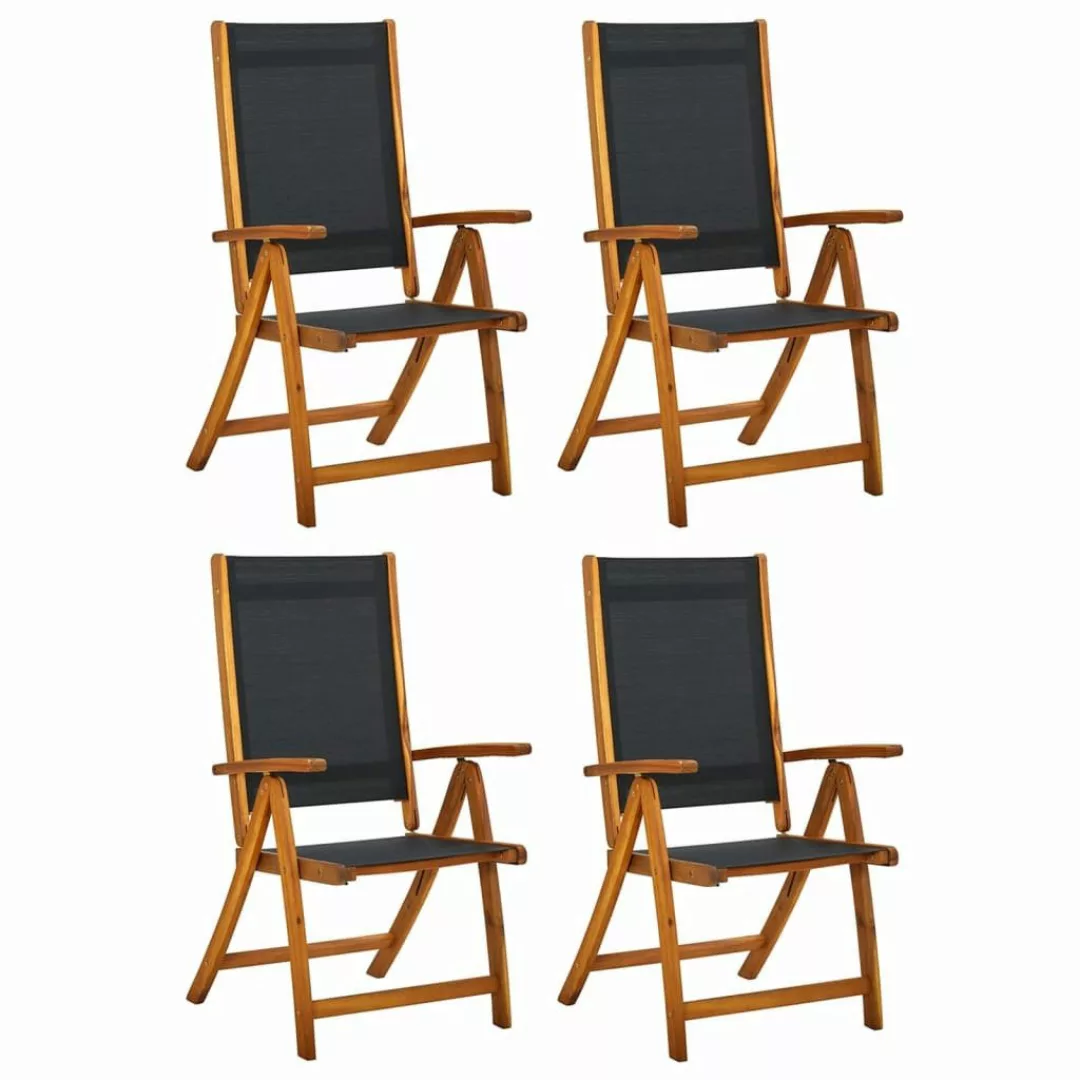 Vidaxl Klappbare Gartenstühle 4 Stk. Massivholz Akazie Und Textilene günstig online kaufen
