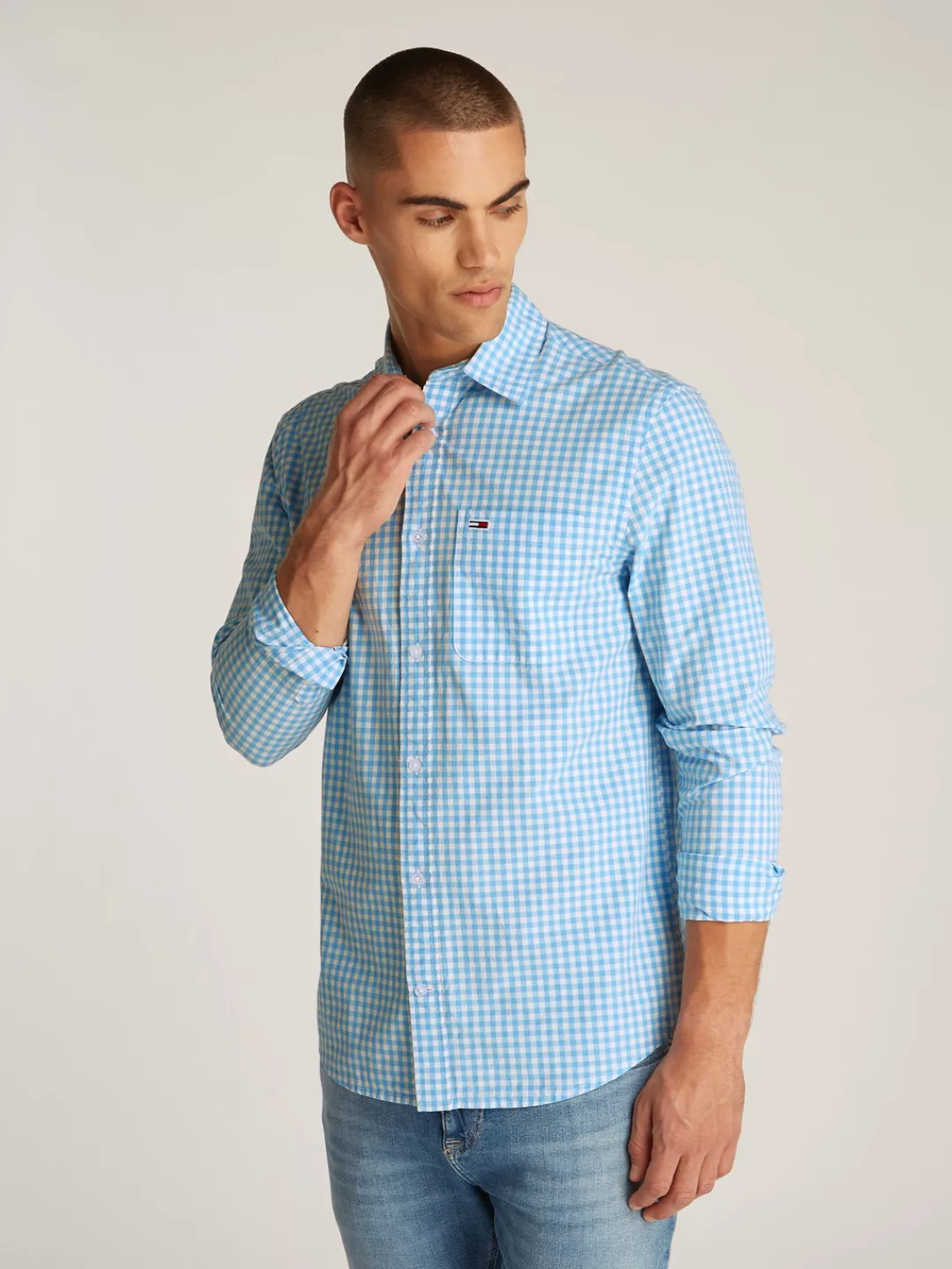 Tommy Jeans Karohemd "TJM POPLIN CHECK SHIRT", mit Karomuster günstig online kaufen