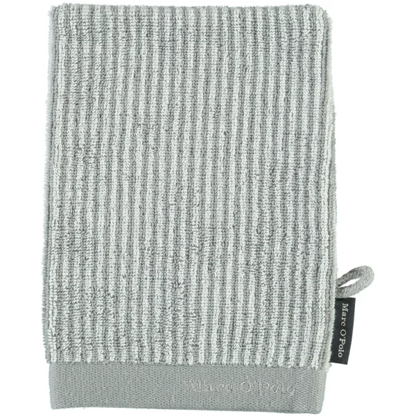 Marc o Polo Timeless Tone Stripe - Farbe: grey/white - Waschhandschuh 16x21 günstig online kaufen