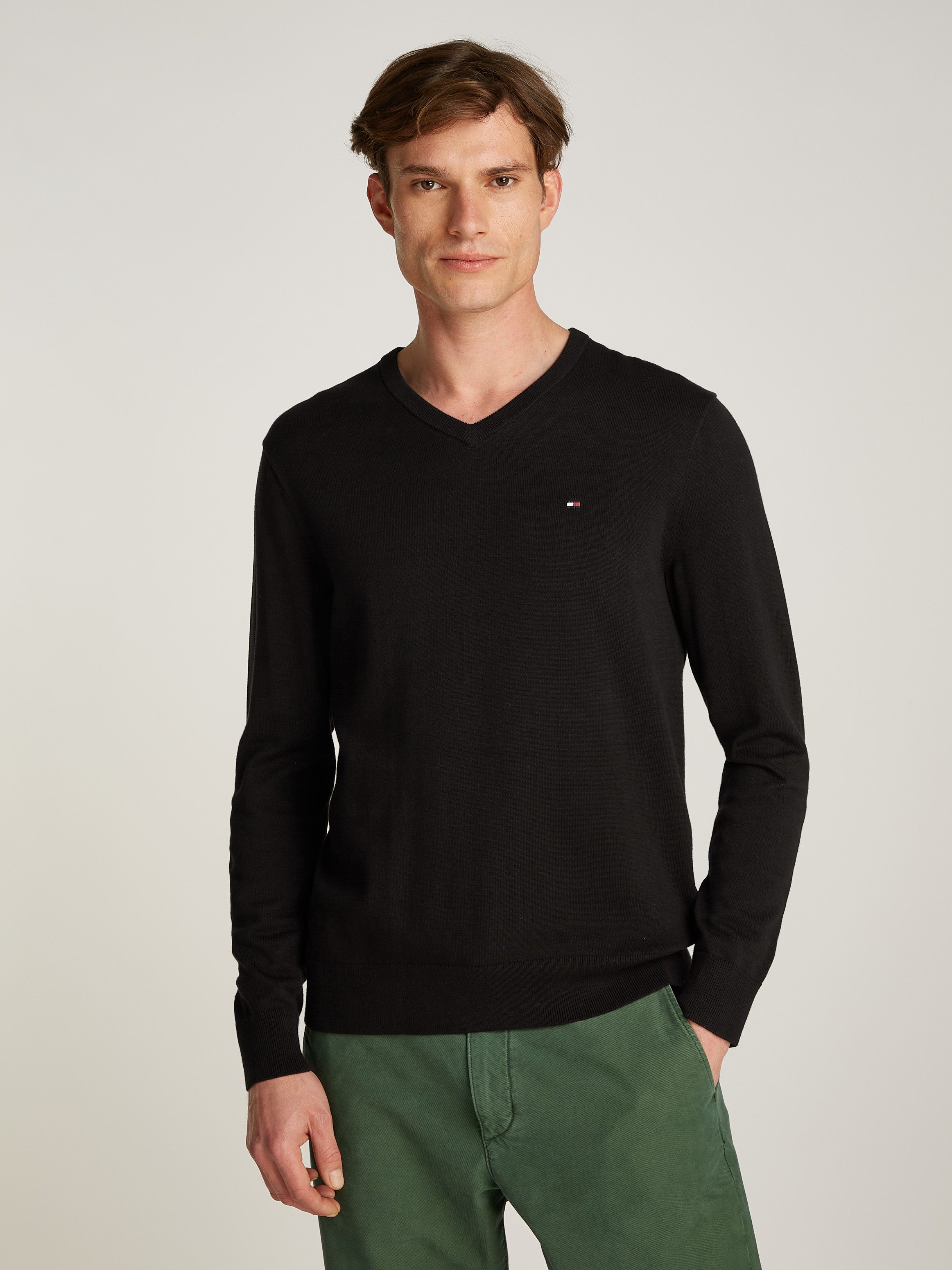 Tommy Hilfiger Strickpullover ESSENTIAL COTTON V günstig online kaufen