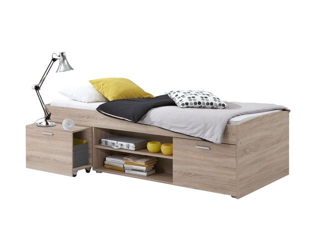 PREISBRECHER Bett CARLO 1, in Eiche Dekor - 203,5x58,5x95,5cm (BxHxT) günstig online kaufen