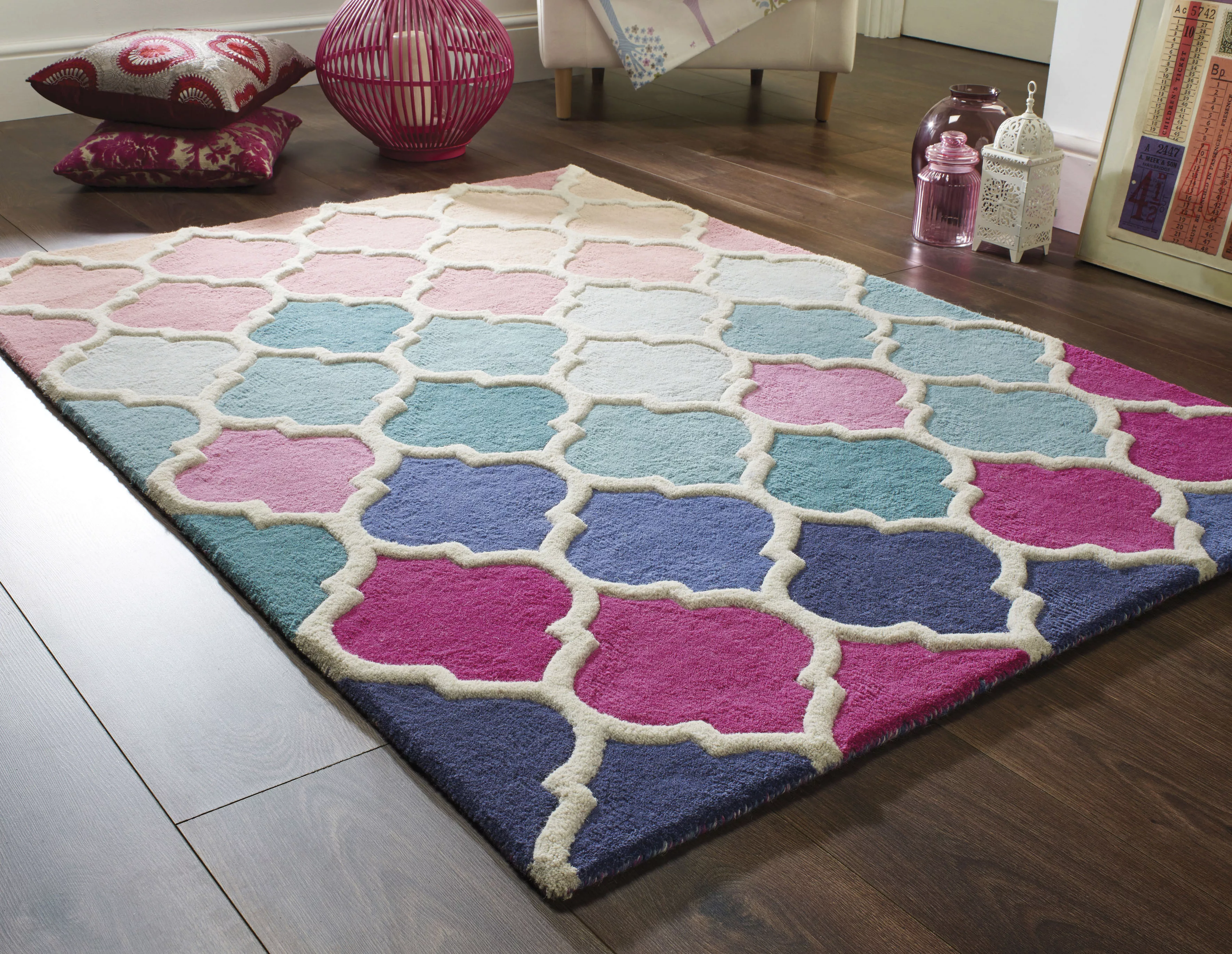 FLAIR RUGS Wollteppich »Rosella«, rechteckig, 10 mm Höhe, 100% Wolle, mehrf günstig online kaufen