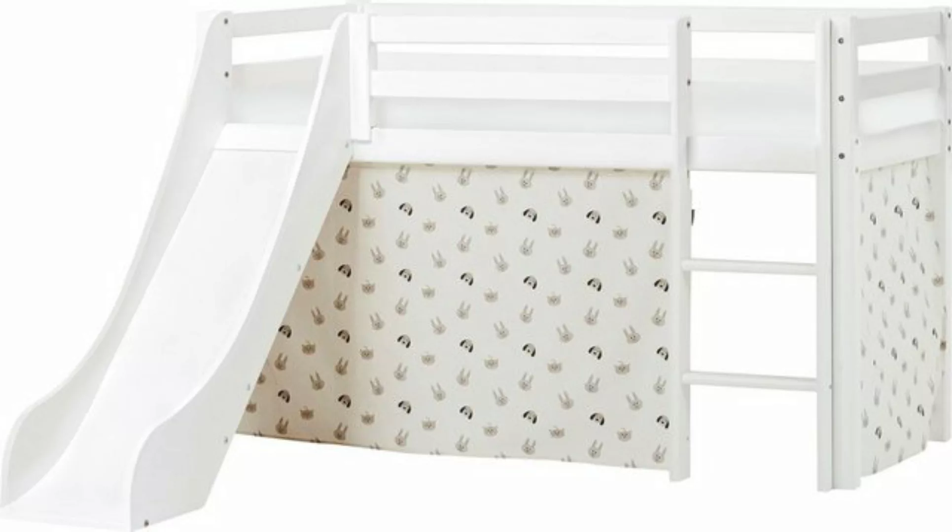 Hoppekids Hochbett ""Pets Natur"", Rutsche & Vorhang Grau und viel Auswahl günstig online kaufen