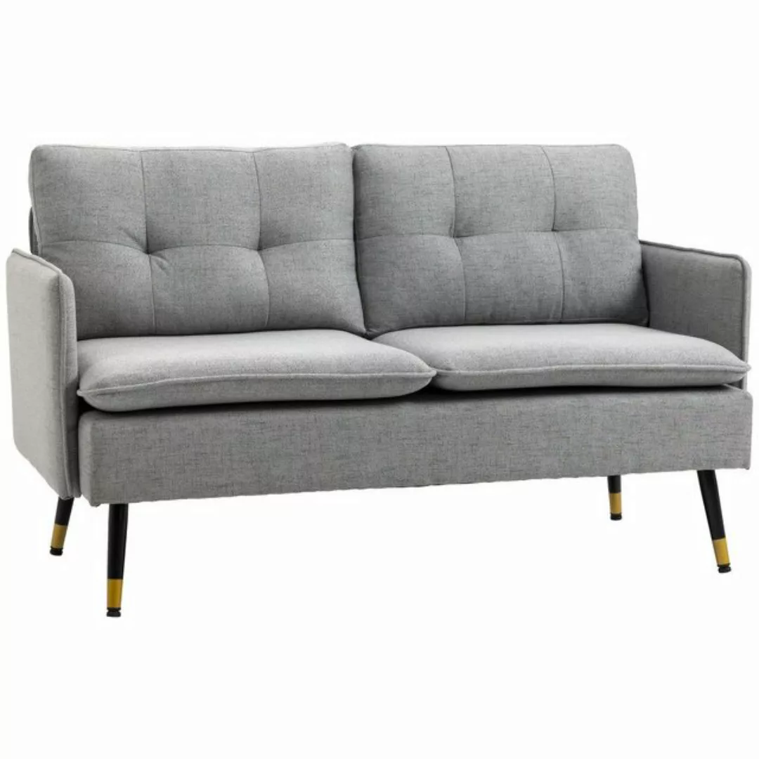 HOMCOM Zweisitzer 2-Sitzer Sofa mit Kissen, Loveseat mit Leinenoptik, Doppe günstig online kaufen