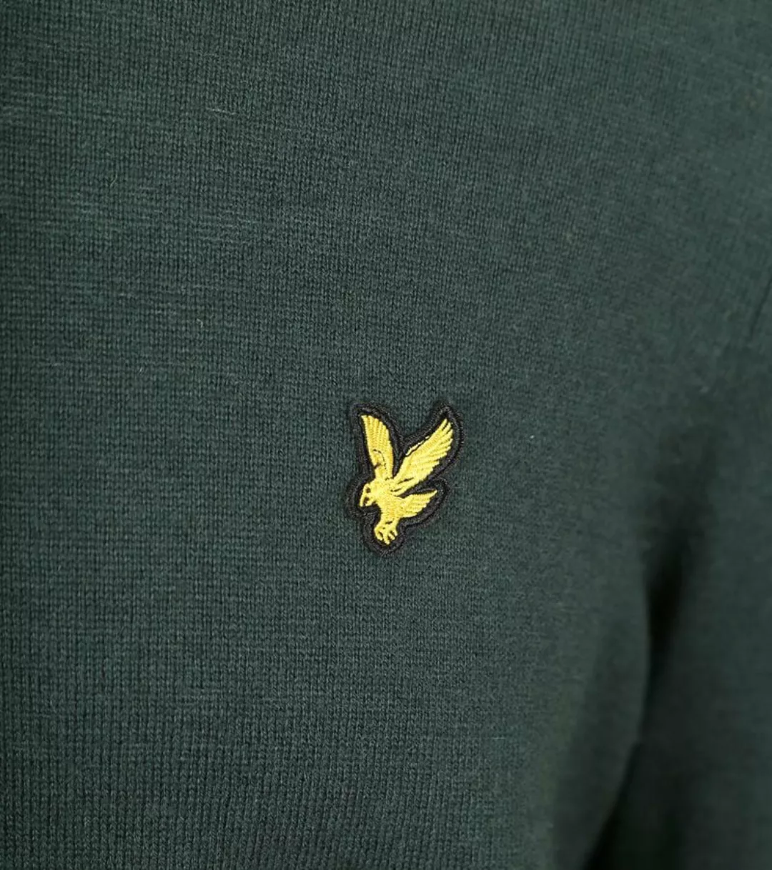 Lyle & Scott Half Zip Pull Merino Wolle Dunkelgrün - Größe M günstig online kaufen