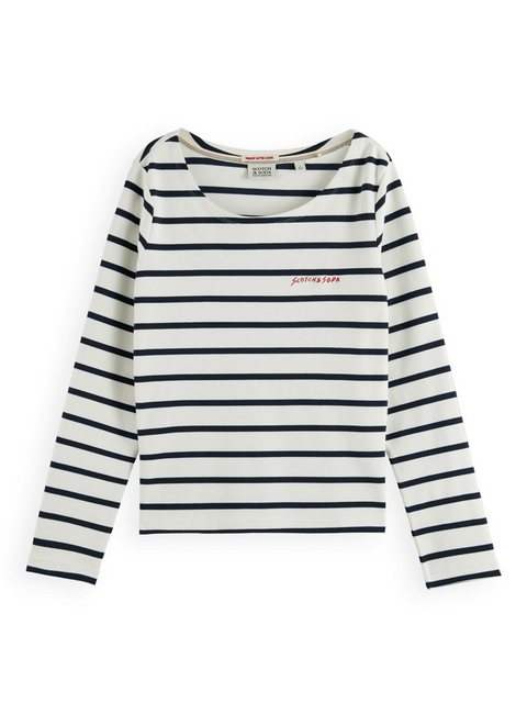 Scotch & Soda T-Shirt Breton striped longlseeve T-shirt, Off White/Night günstig online kaufen