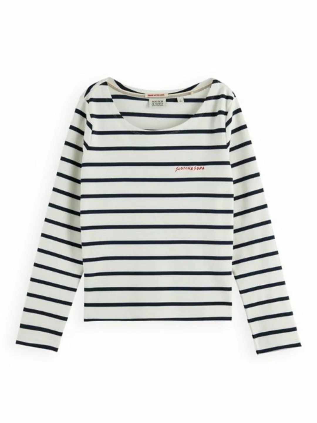 Scotch & Soda T-Shirt Breton striped longlseeve T-shirt, Off White/Night günstig online kaufen