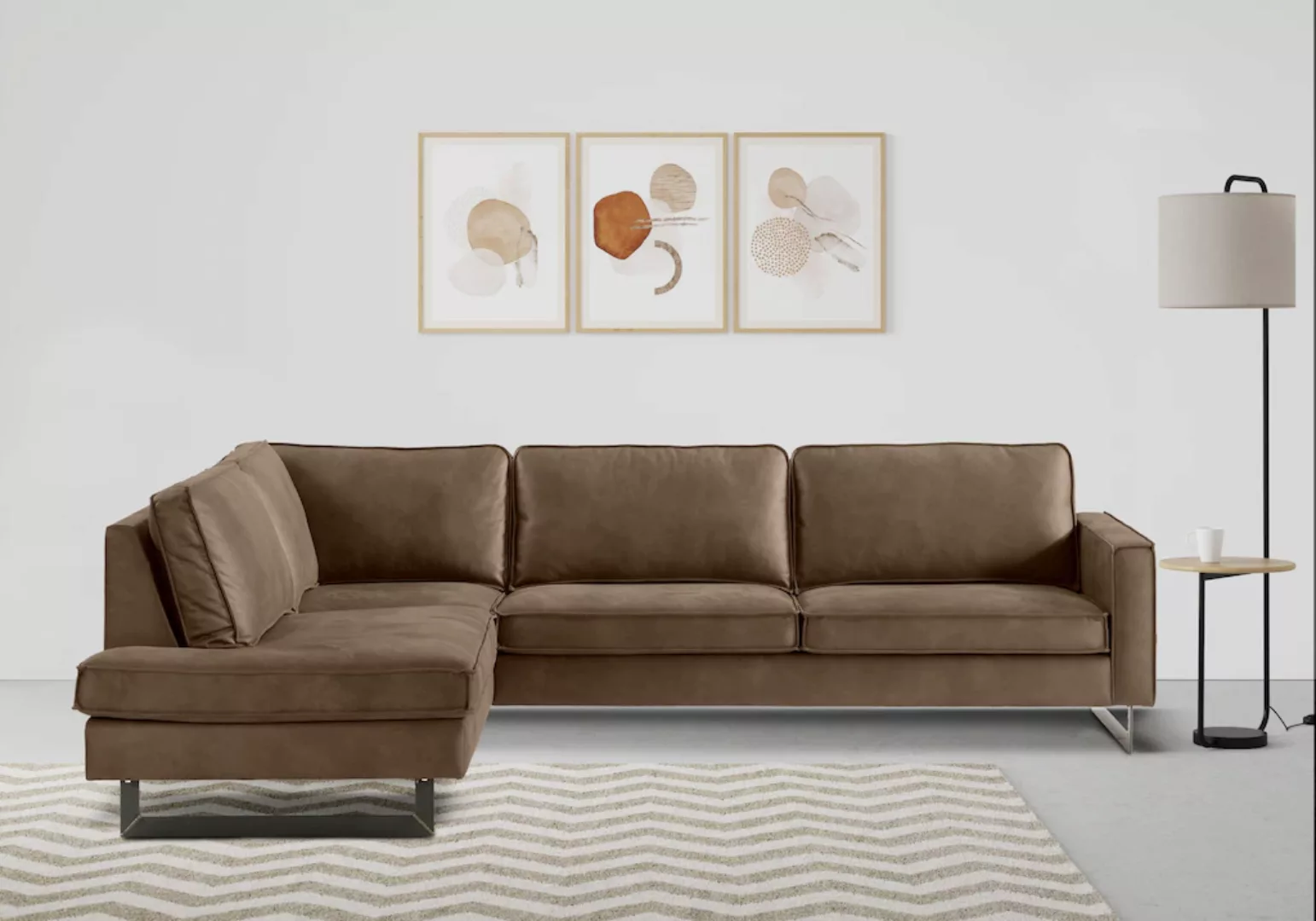 Places of Style Ecksofa Pinto, 290 cm, Ottomane links / rechts, Cord, Feinc günstig online kaufen