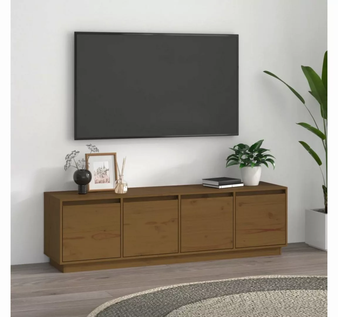 vidaXL TV-Schrank TV-Schrank Honigbraun 156x37x45 cm Massivholz Kiefer günstig online kaufen