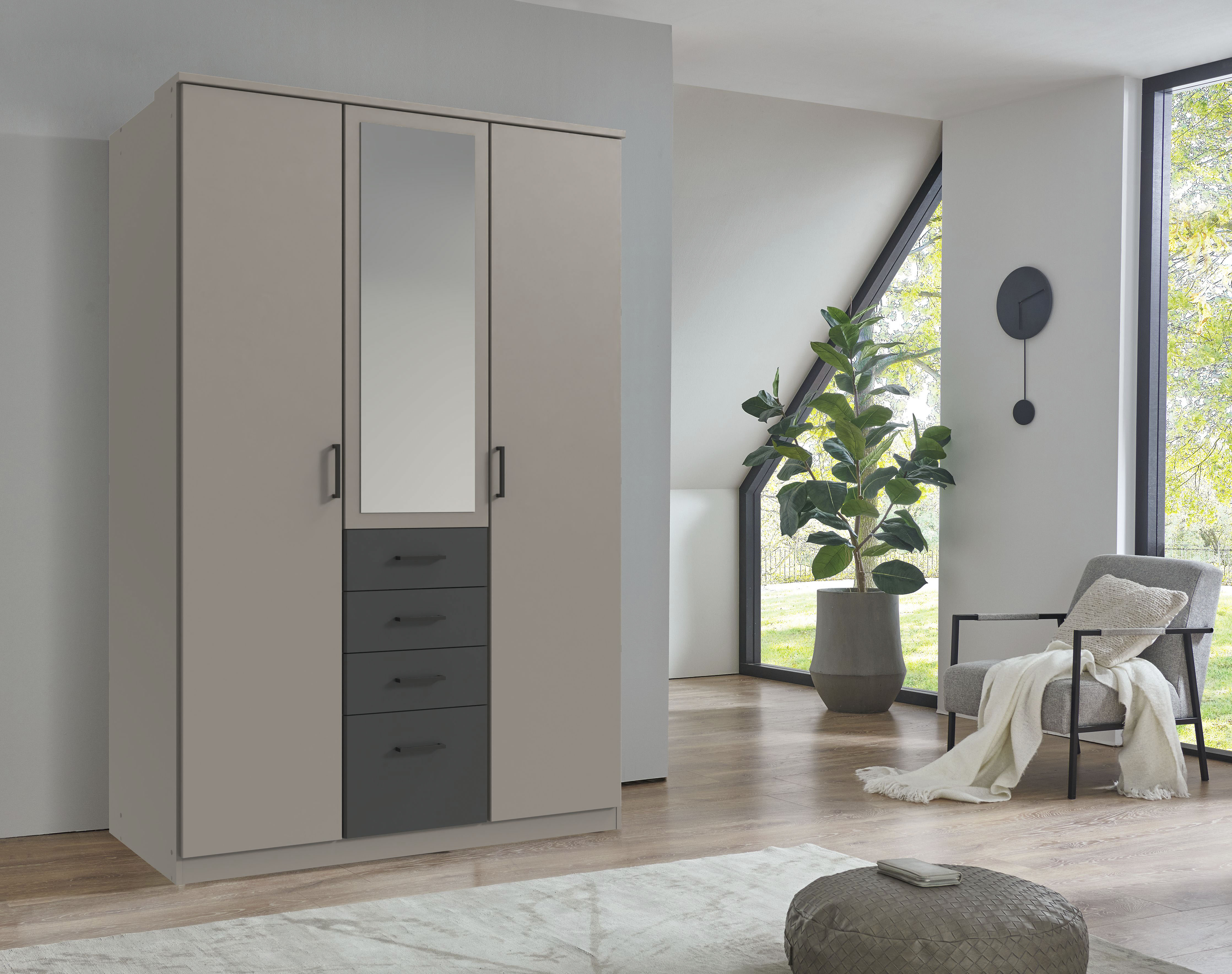 Wimex Kleiderschrank "Cottbus, in weiß oder grau modern kombiniert mit grap günstig online kaufen