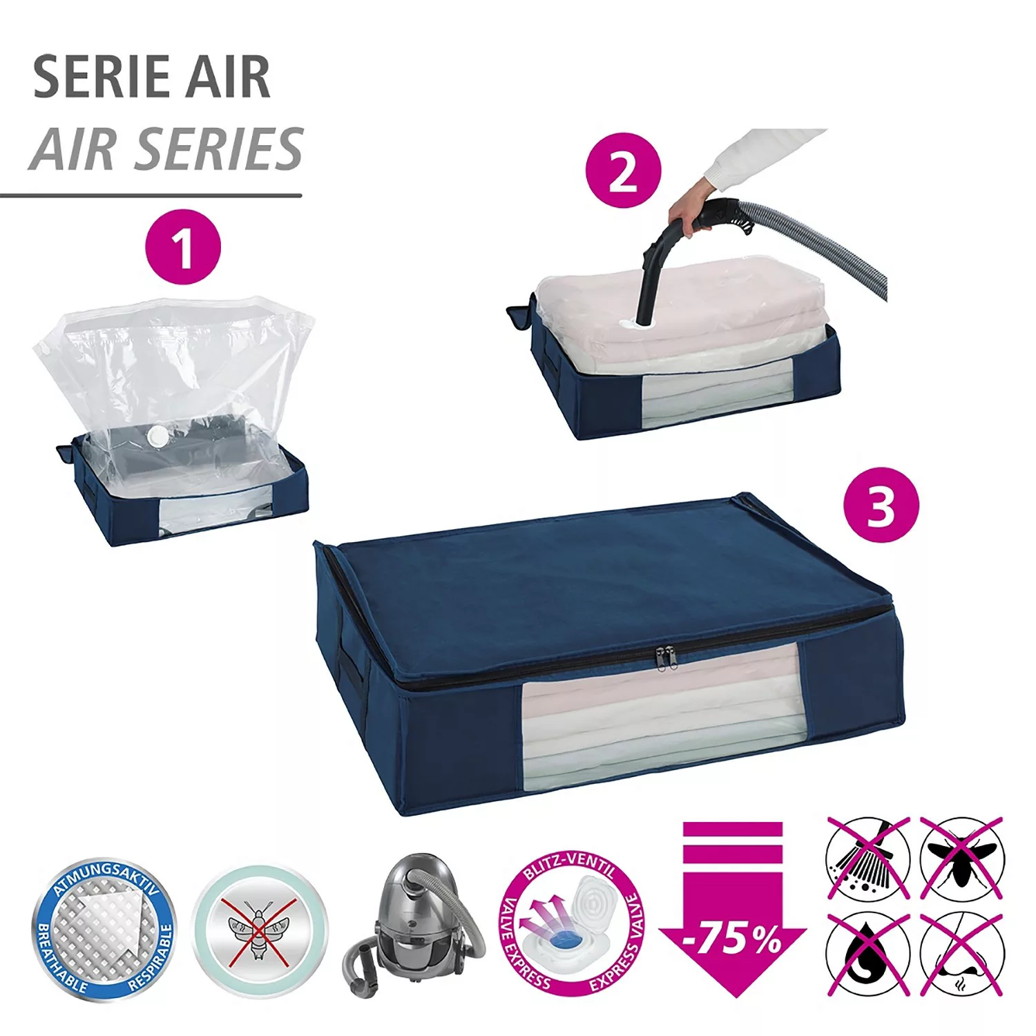 WENKO Vakuum Soft Box Air M blau-kombi günstig online kaufen