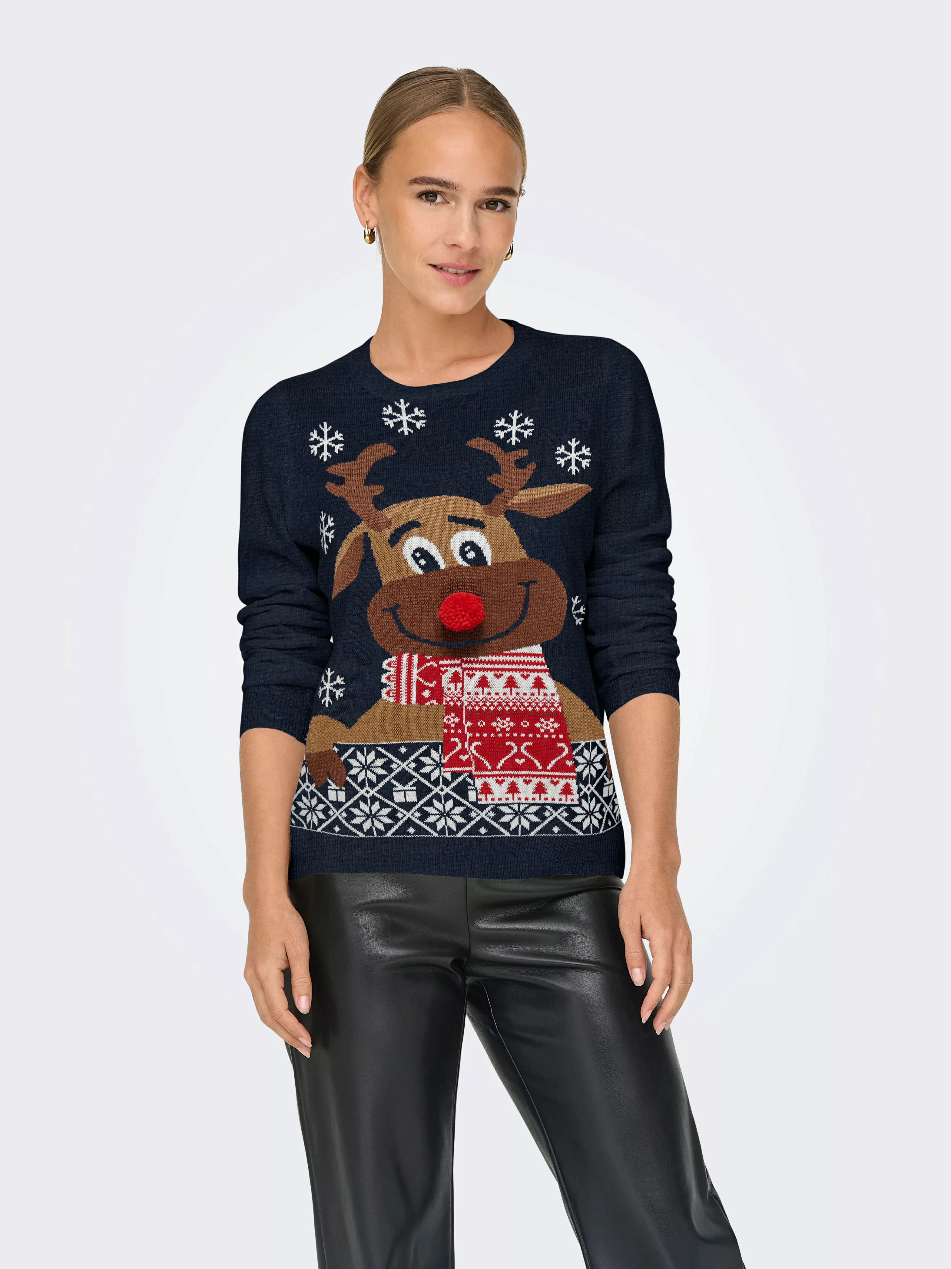 ONLY Weihnachtspullover ONLXMAS LS O-NECK MIX DETAIL BOX KNT günstig online kaufen