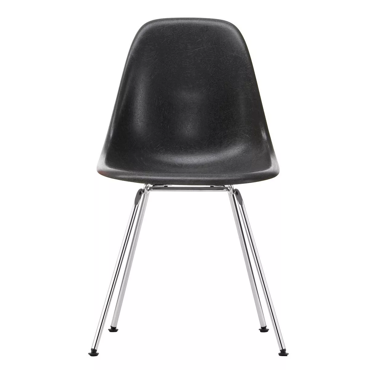 Vitra - Eames Fiberglass Side Chair DSX Gestell verchromt - Elefantengrau/S günstig online kaufen