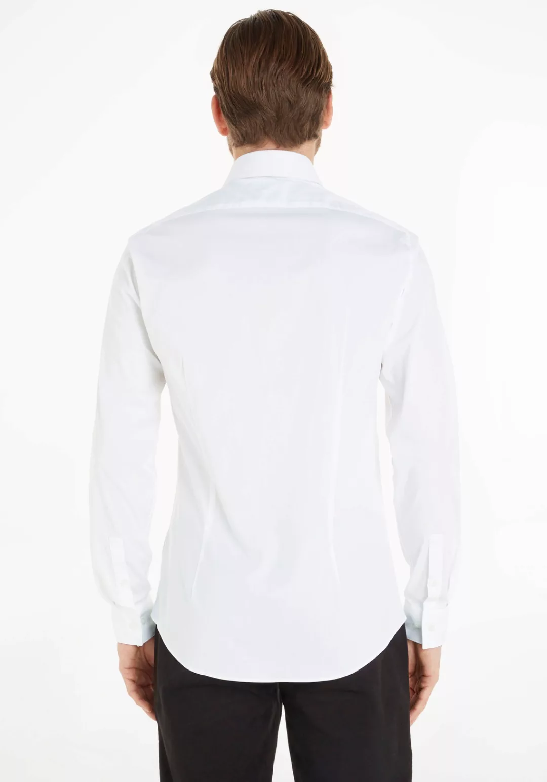 Calvin Klein Businesshemd "POPLIN STRETCH SLIM SHIRT", mit Kentkragen, Logo günstig online kaufen