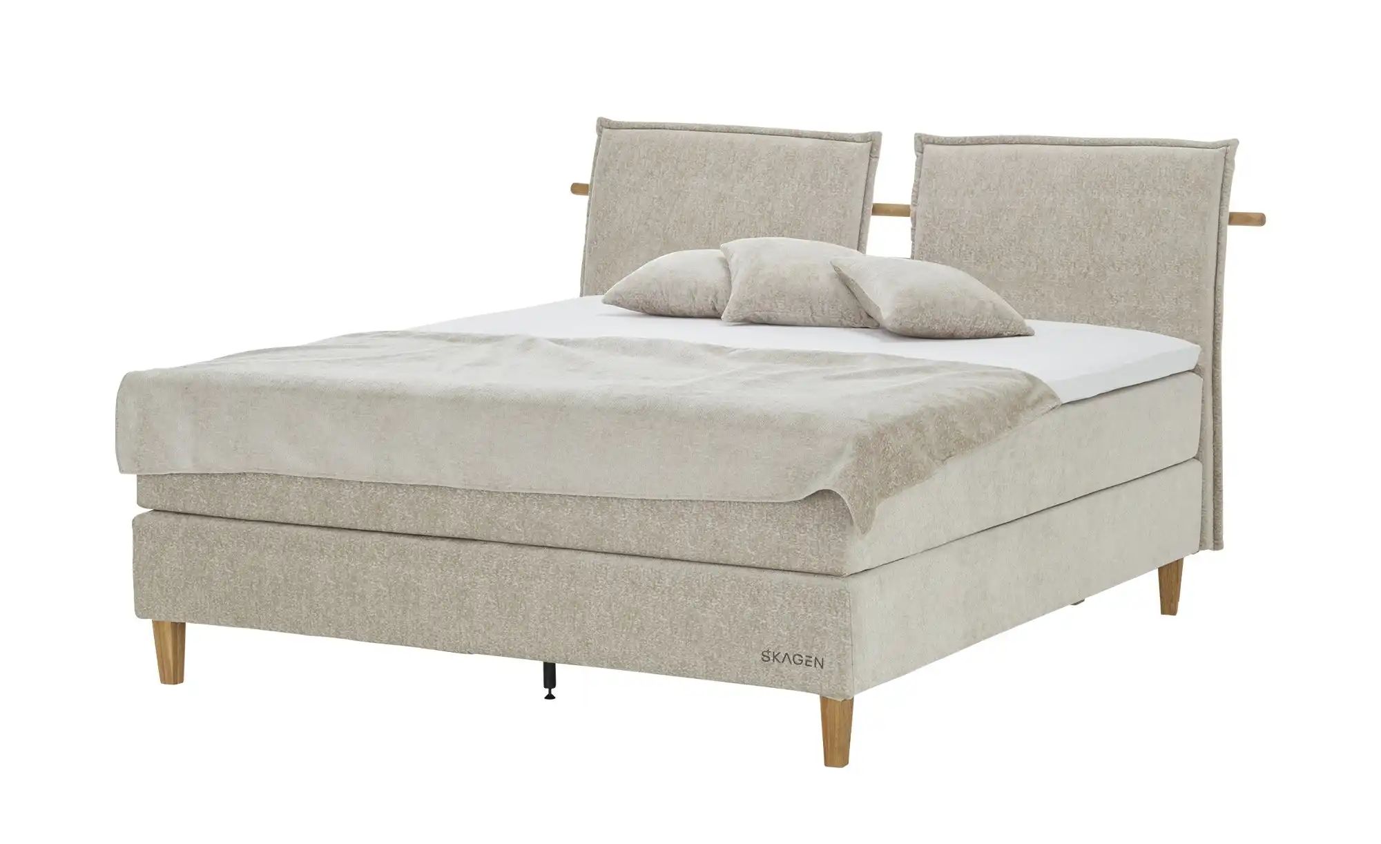 SKAGEN STUDIO Boxspringbett  Voodie ¦ beige ¦ Maße (cm): B: 202 H: 107 Bett günstig online kaufen