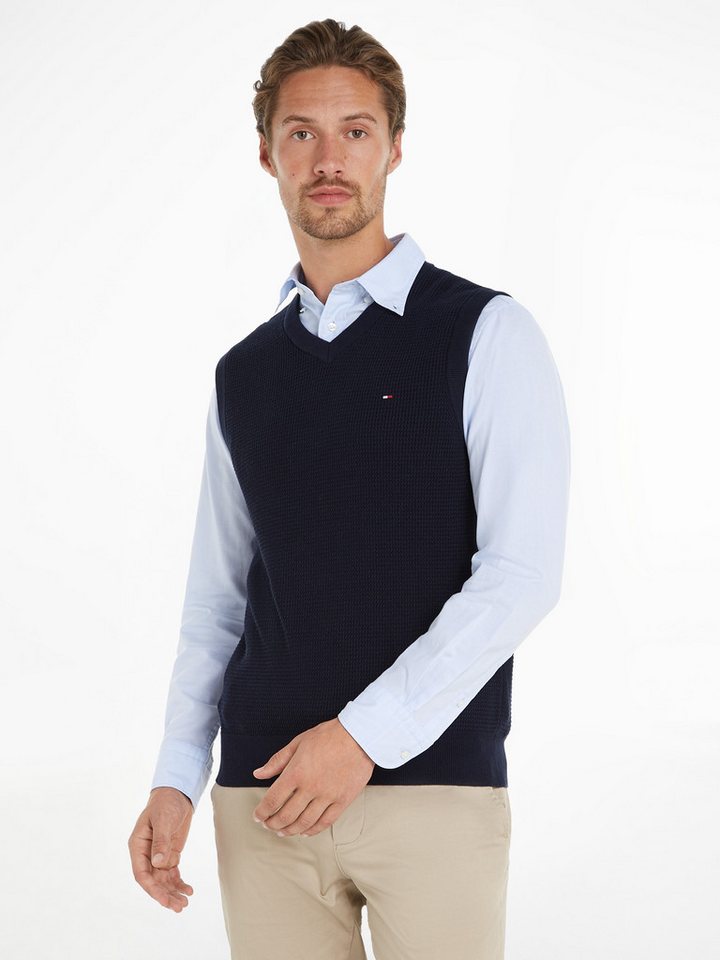 Tommy Hilfiger Pullunder REFINED STRUCTURE VEST mit feiner Struktur günstig online kaufen