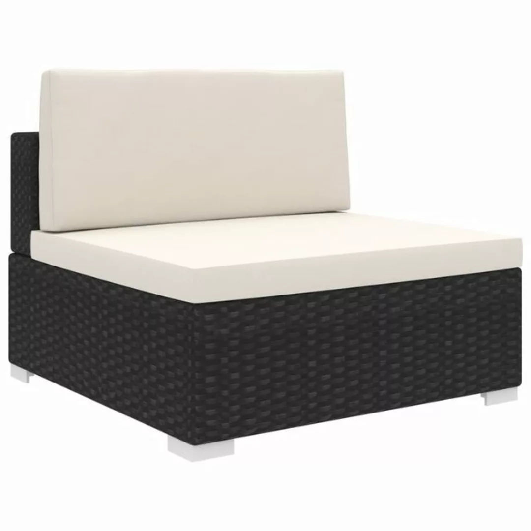 Modular-sofa-mittelteil 1 Stk. + Auflagen Poly Rattan Schwarz günstig online kaufen