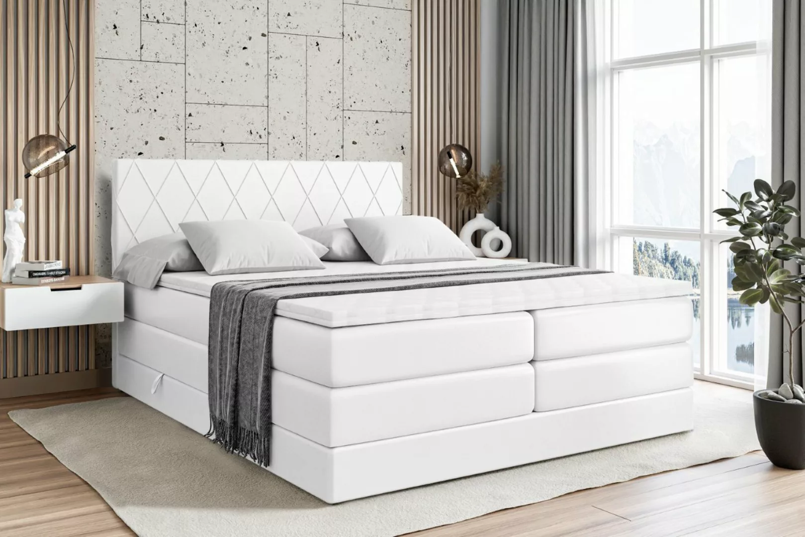 ALTDECOR Boxspringbett LEPARO KING (Multipocket-Matratze H4 und H3 Matratze günstig online kaufen